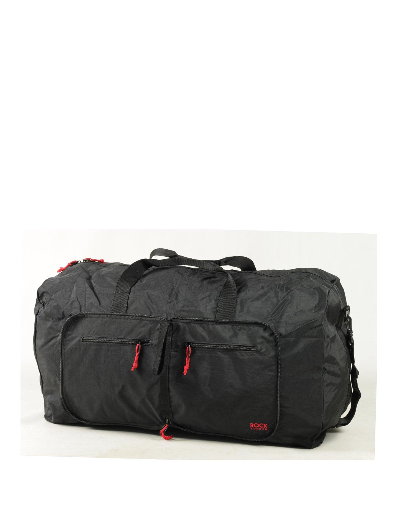 rock-luggage-large-foldaway-holdall-blackfront