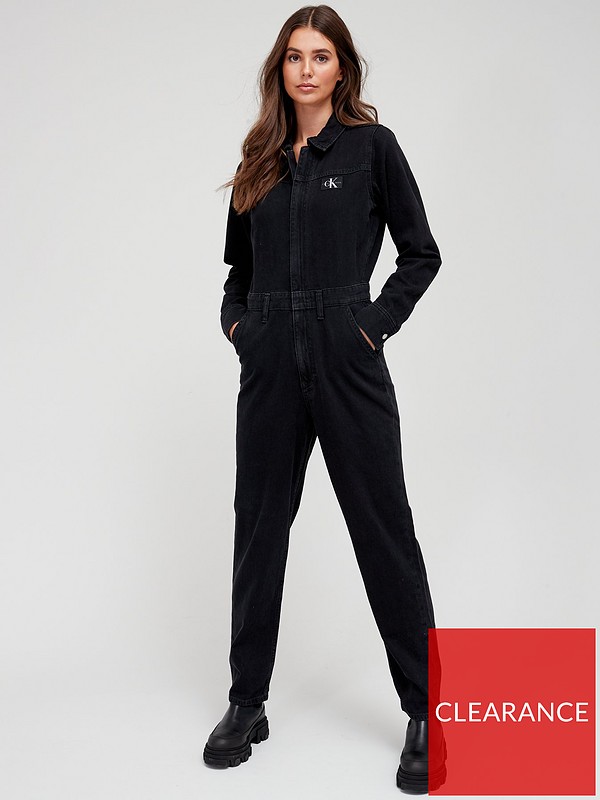 Calvin Klein Jeans Denim Jumpsuit 100% Cotton - Black | Very Ireland