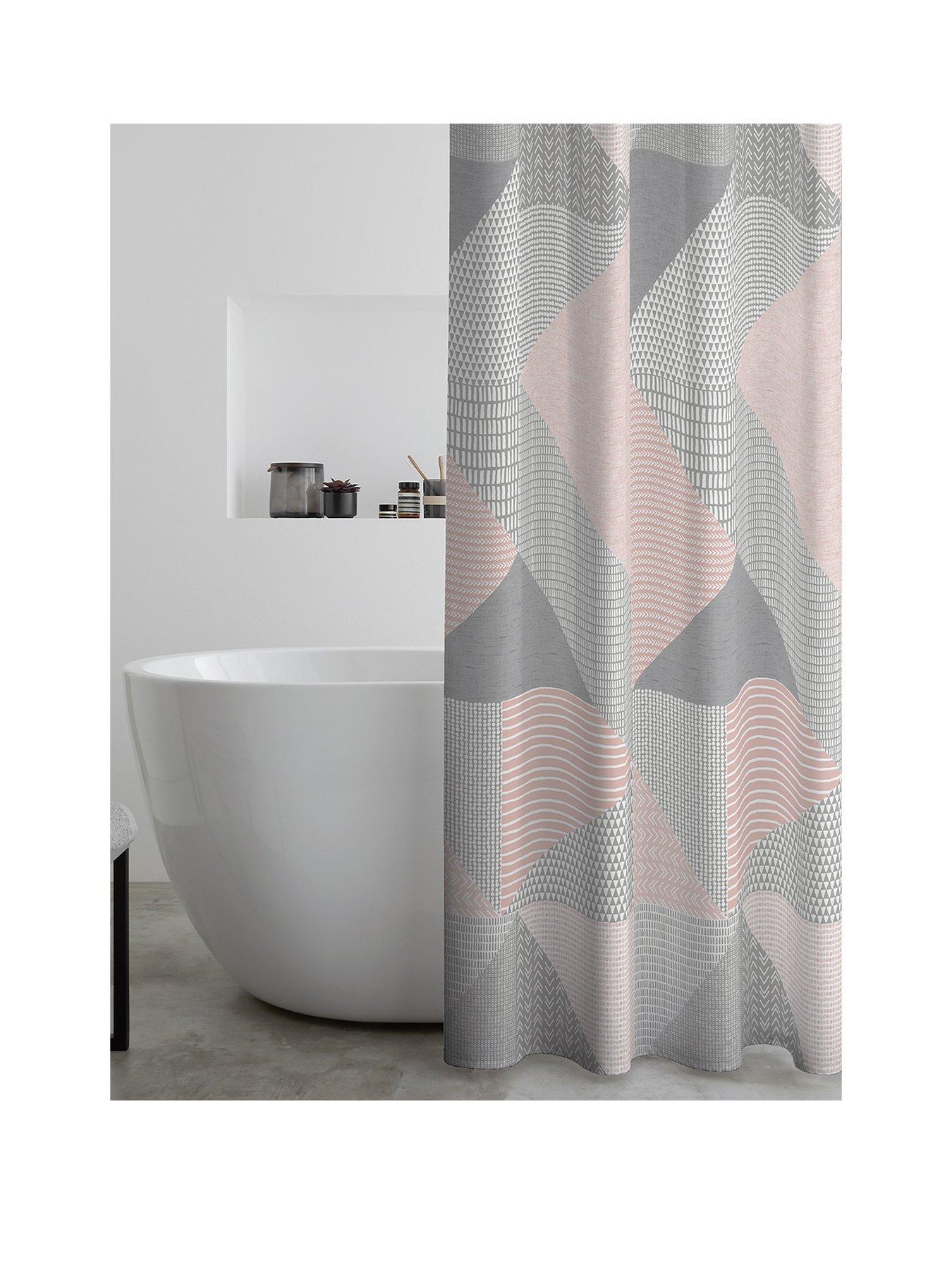 catherine-lansfield-larsson-geo-shower-curtain-pinknbsp