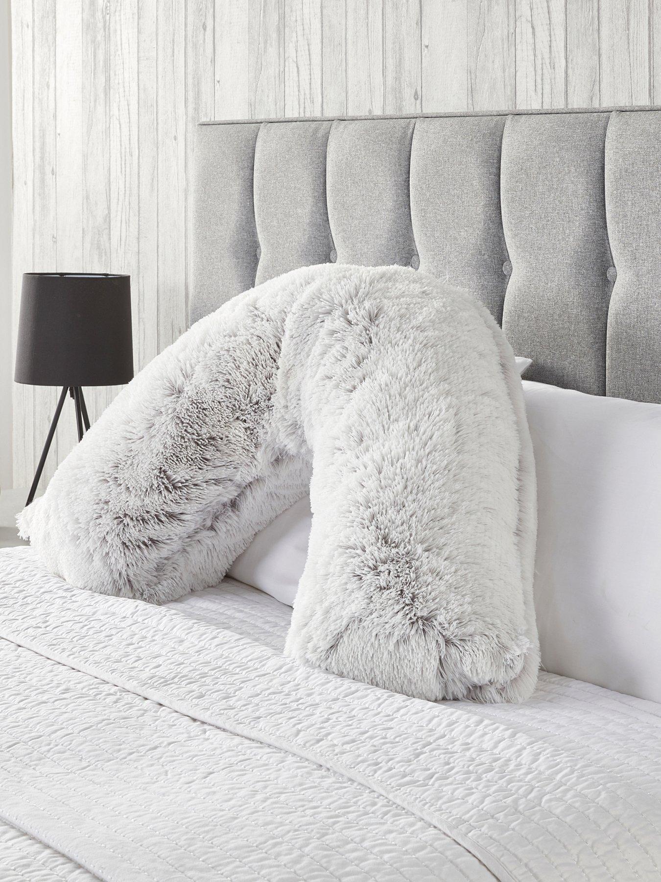 Very Home Shaggy V Shaped Pillow - Grey