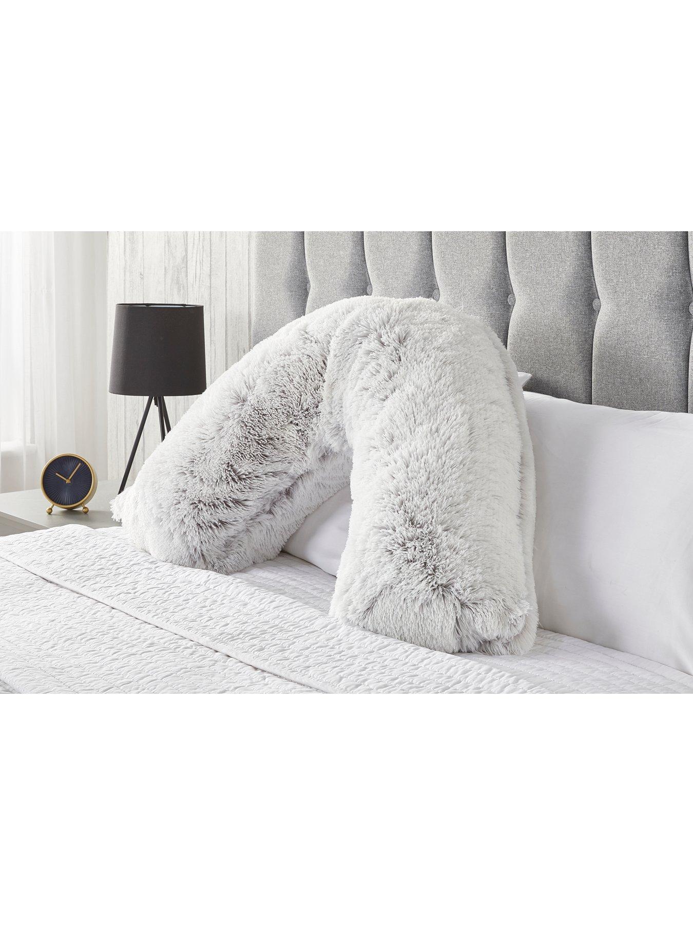 Grey teddy bear outlet v pillow