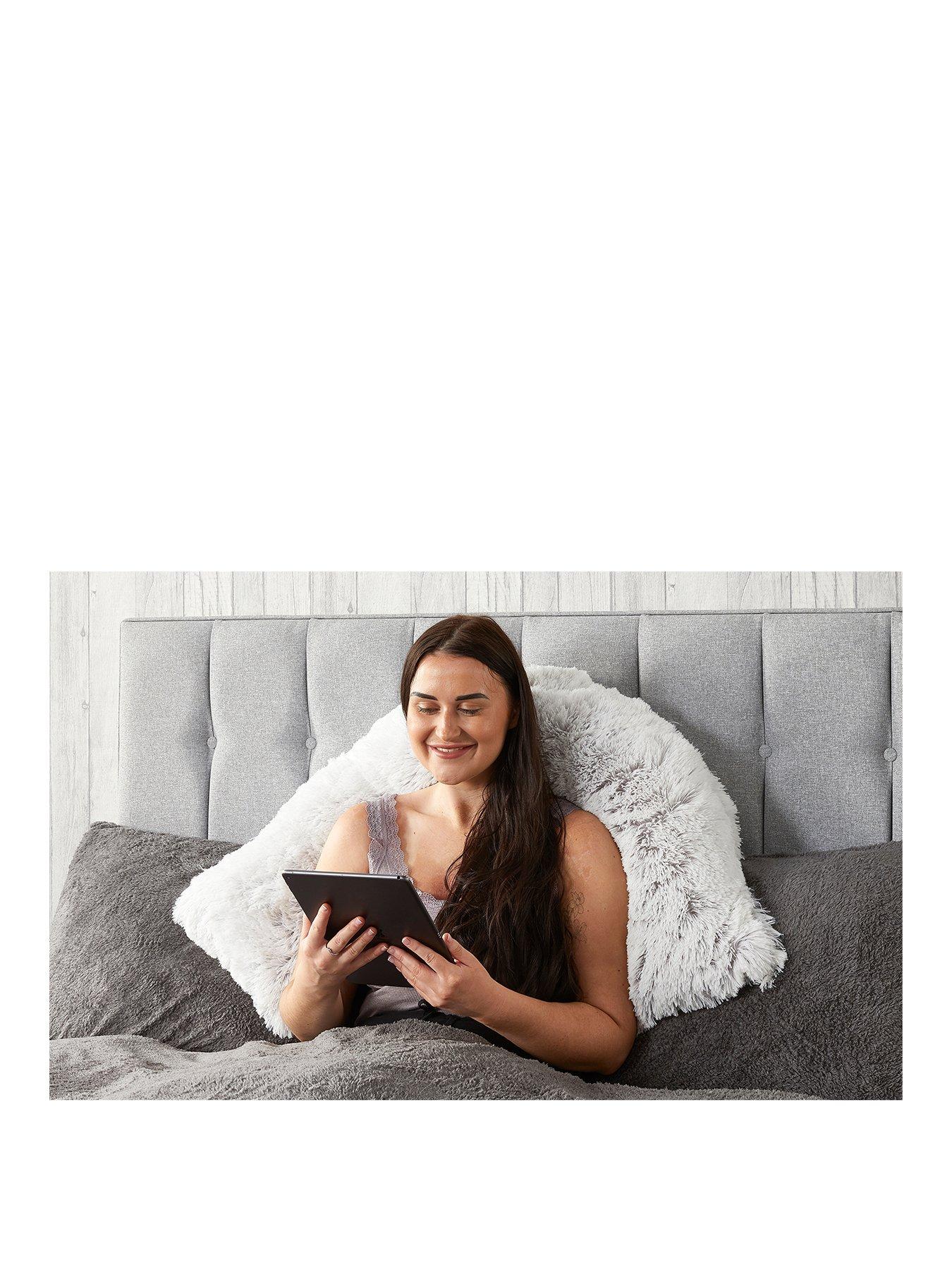 the-very-collection-shaggy-v-shaped-pillow-greystillFront