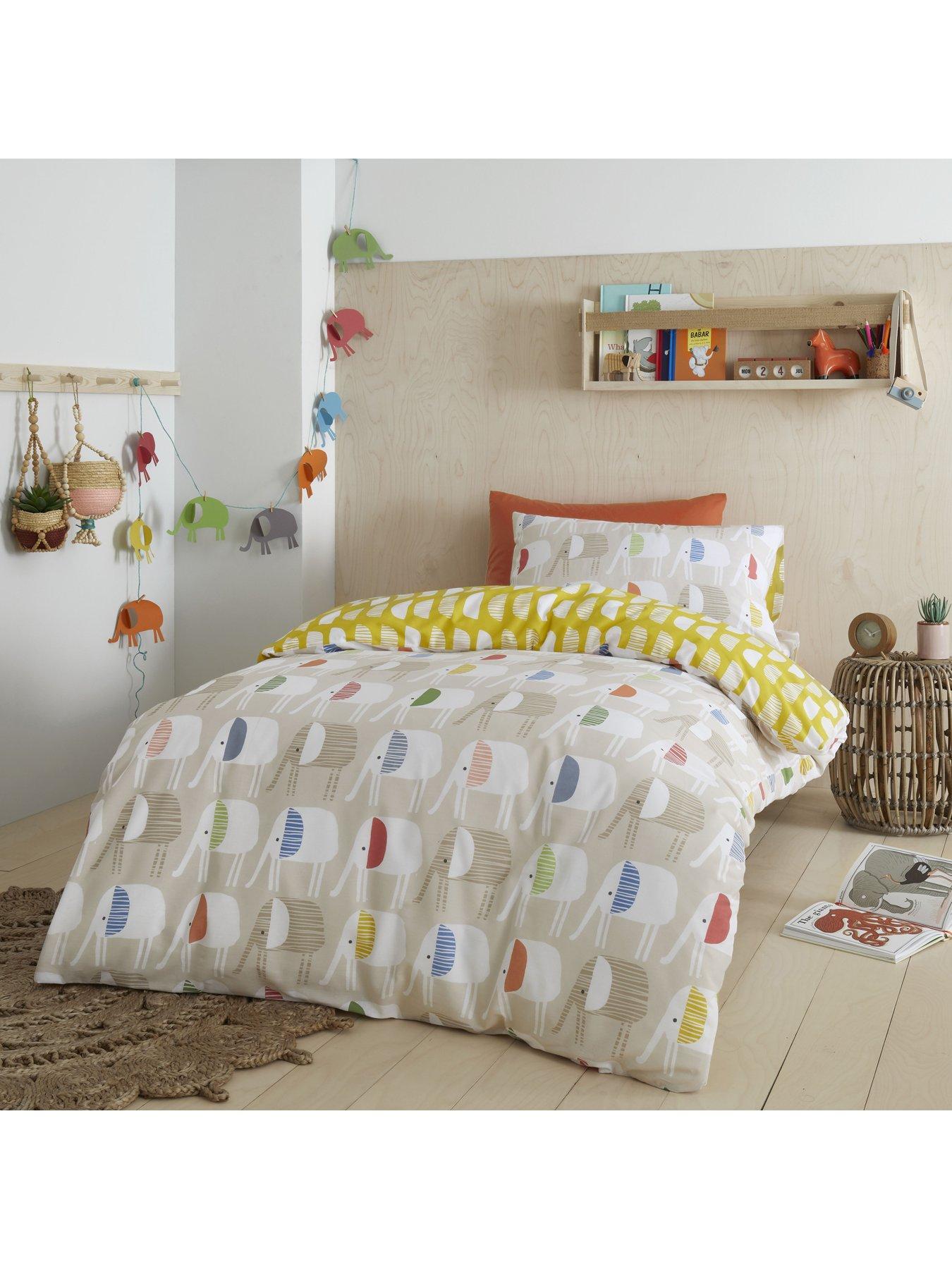 Polycotton Fun Bedding with Matching Pillow Case Multi Coloured 200 x 135cm Reversible Two Sided Beach Design Single Duvet Animal Crossing Official Single Duvet Cover 