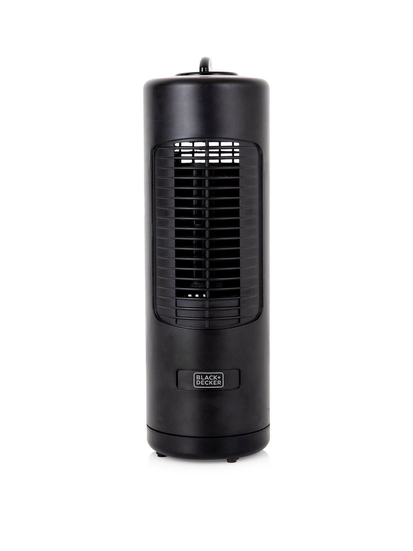 Black Decker Low Noise Mini Tower Fan with 2 Speeds 12 inch 18W