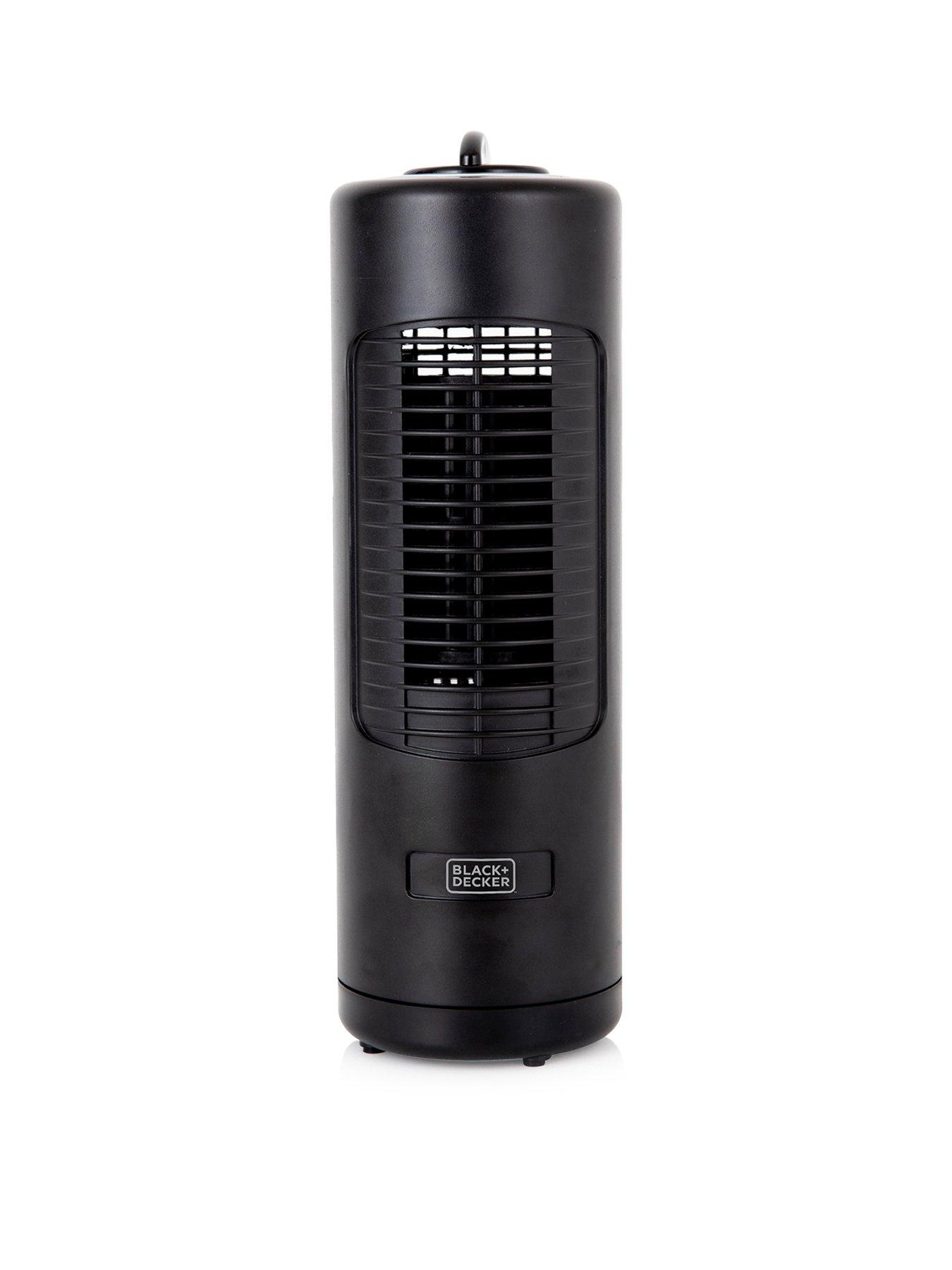Image of Black & Decker Low Noise Mini Tower Fan with 2 Speeds, 12-inch 18W, Black, BXFT50003GB