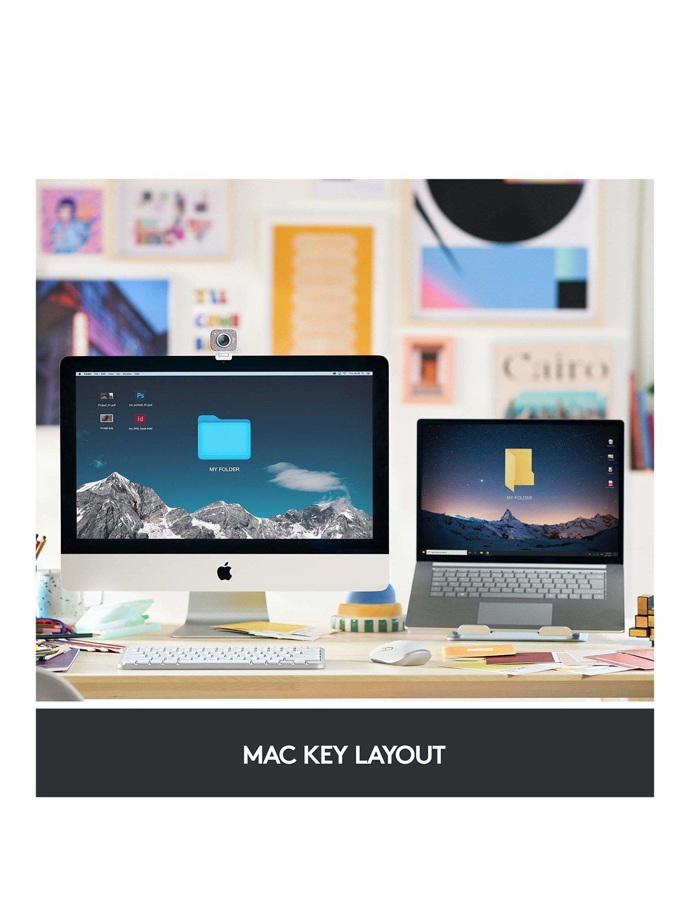 Image 2 of 8 of Logitech MX Keys Mini For Mac Minimalist Wireless Illuminated Keyboard - PALE GREY