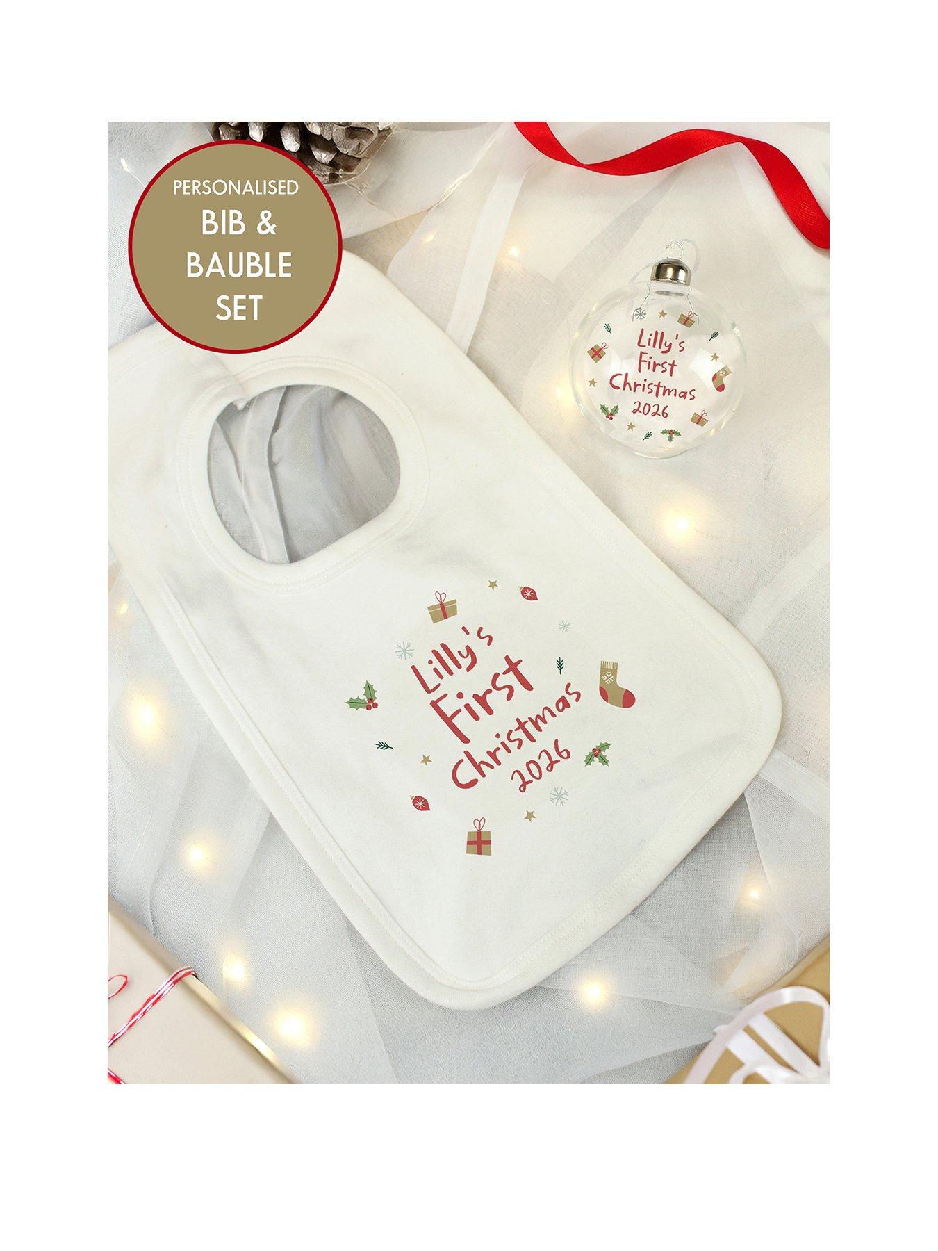The Personalised Memento Company Personalised 1st Christmas Baby Bundle