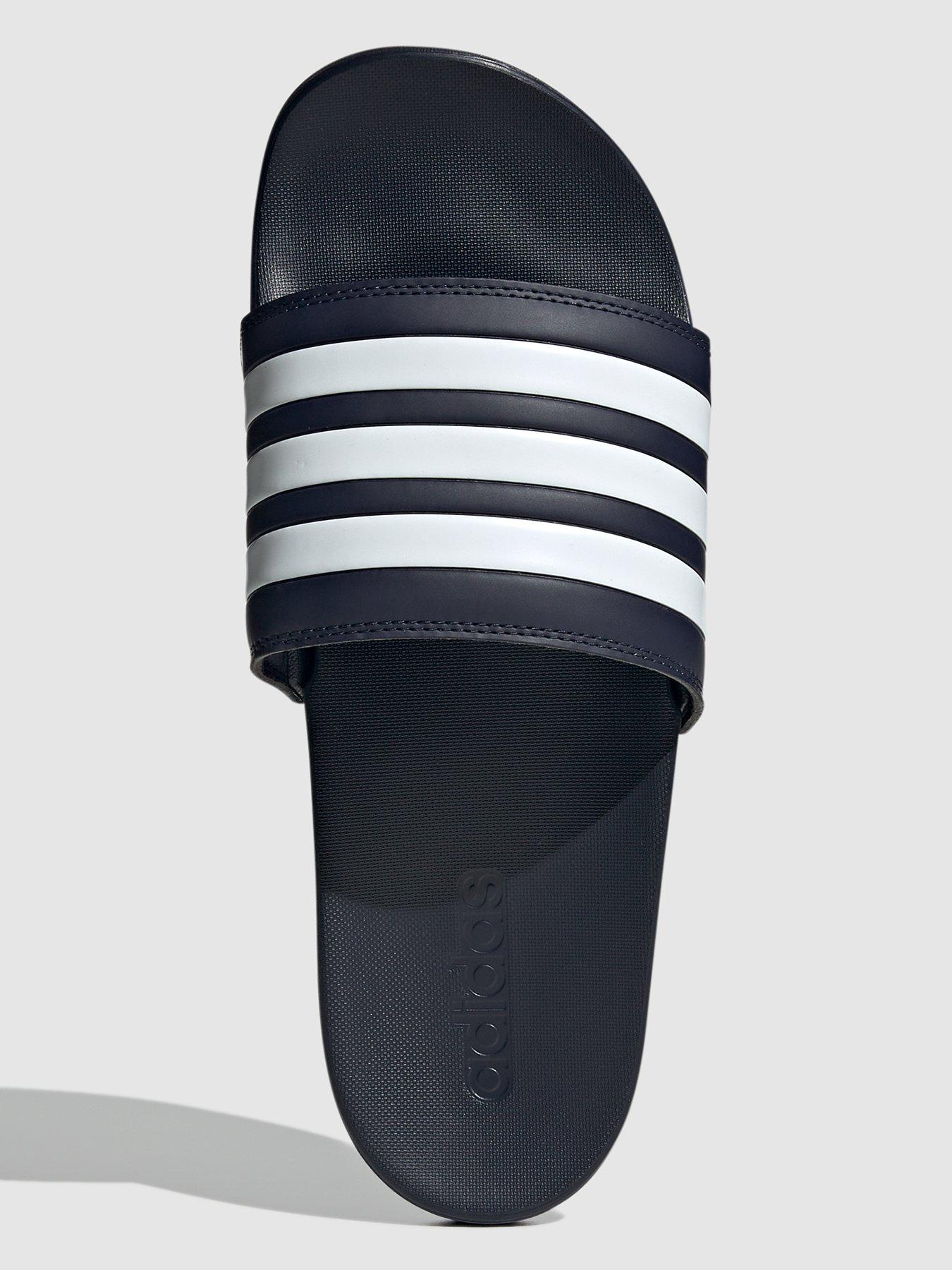 adidas-adilette-comfort-sliders-navywhiteoutfit