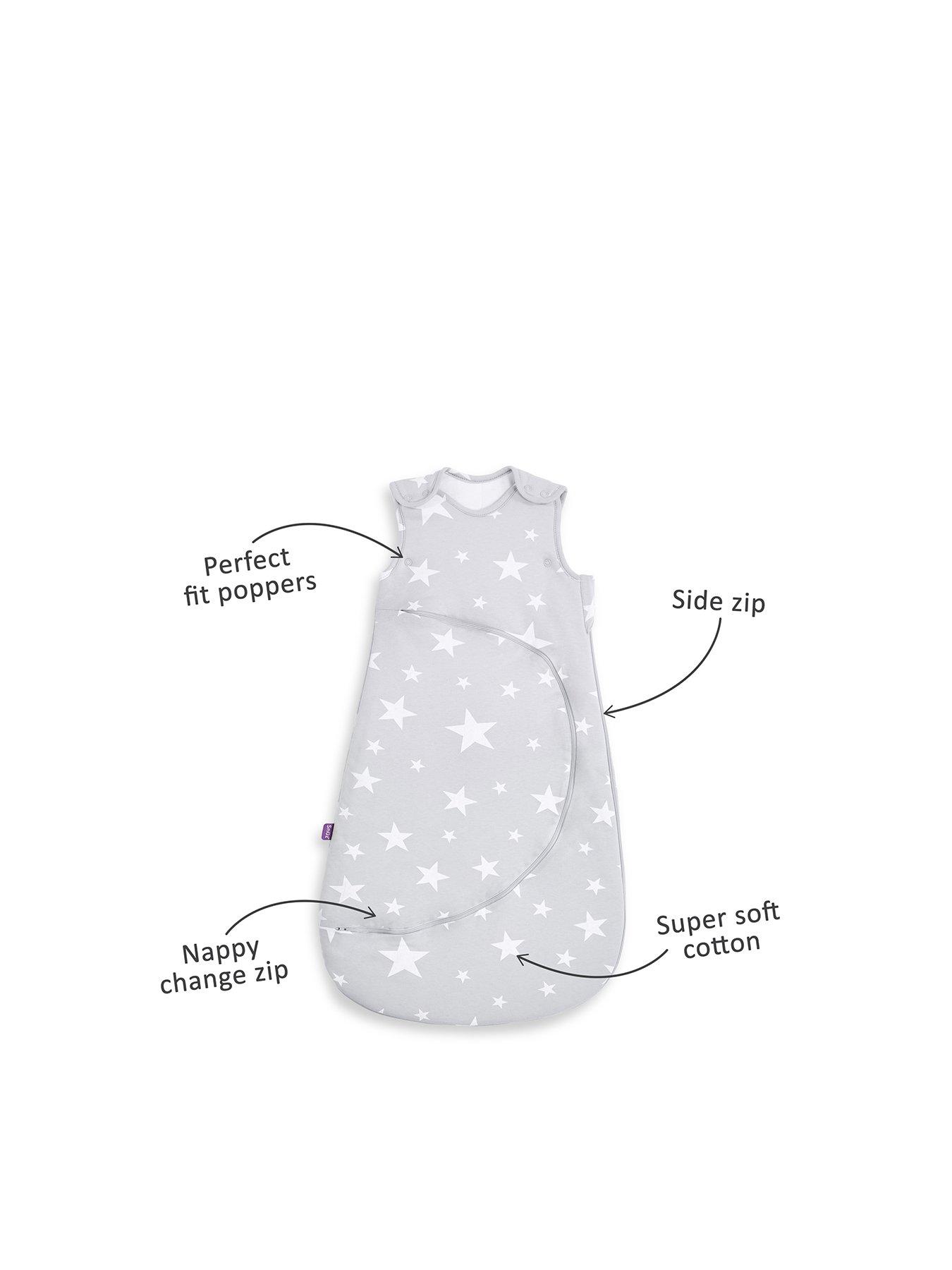 snuz-snuzpouch-25-tog-baby-sleeping-bag-white-star-0-6-monthsback