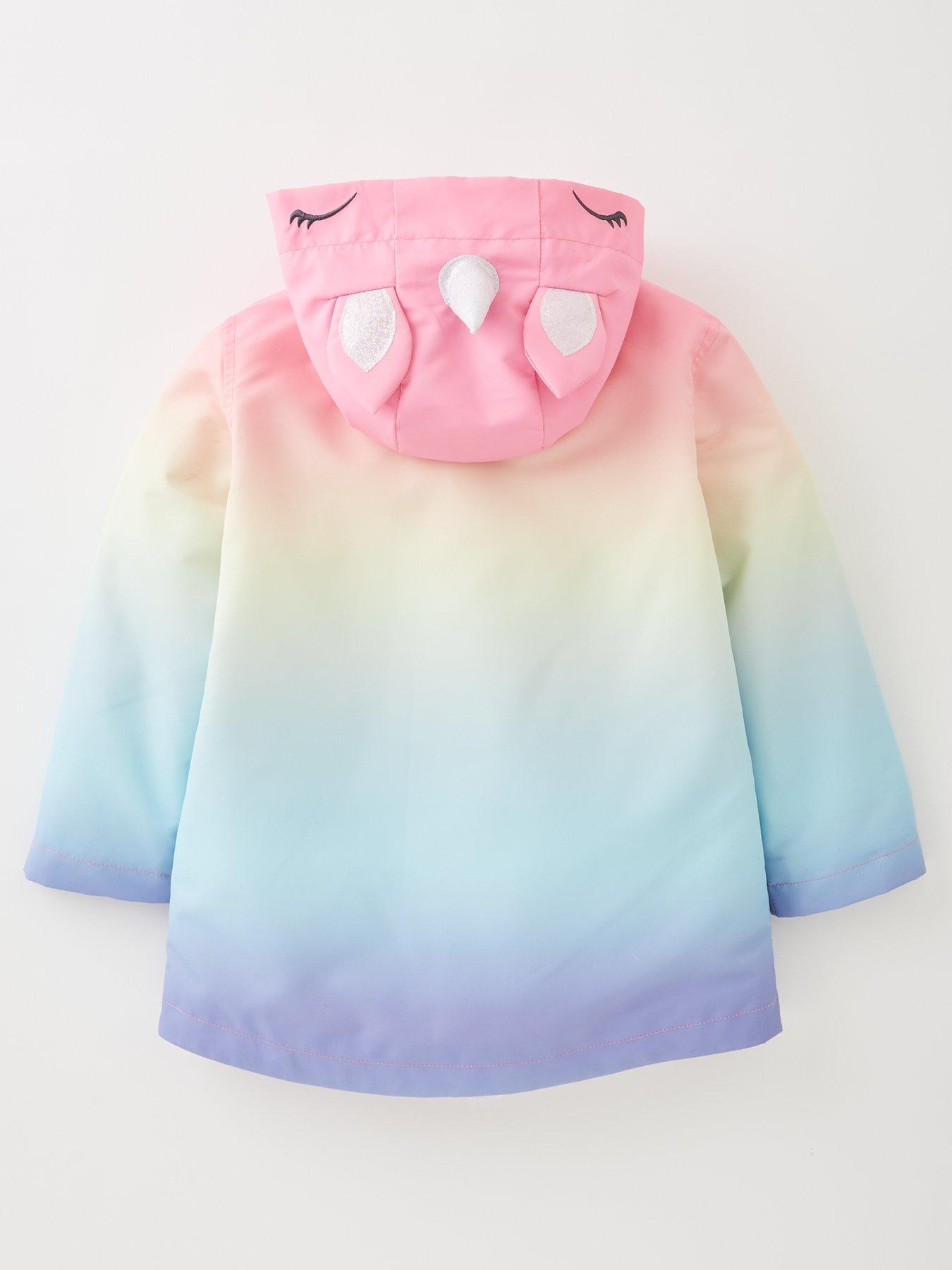 Girls Unicorn Lined Rain Mac Pink