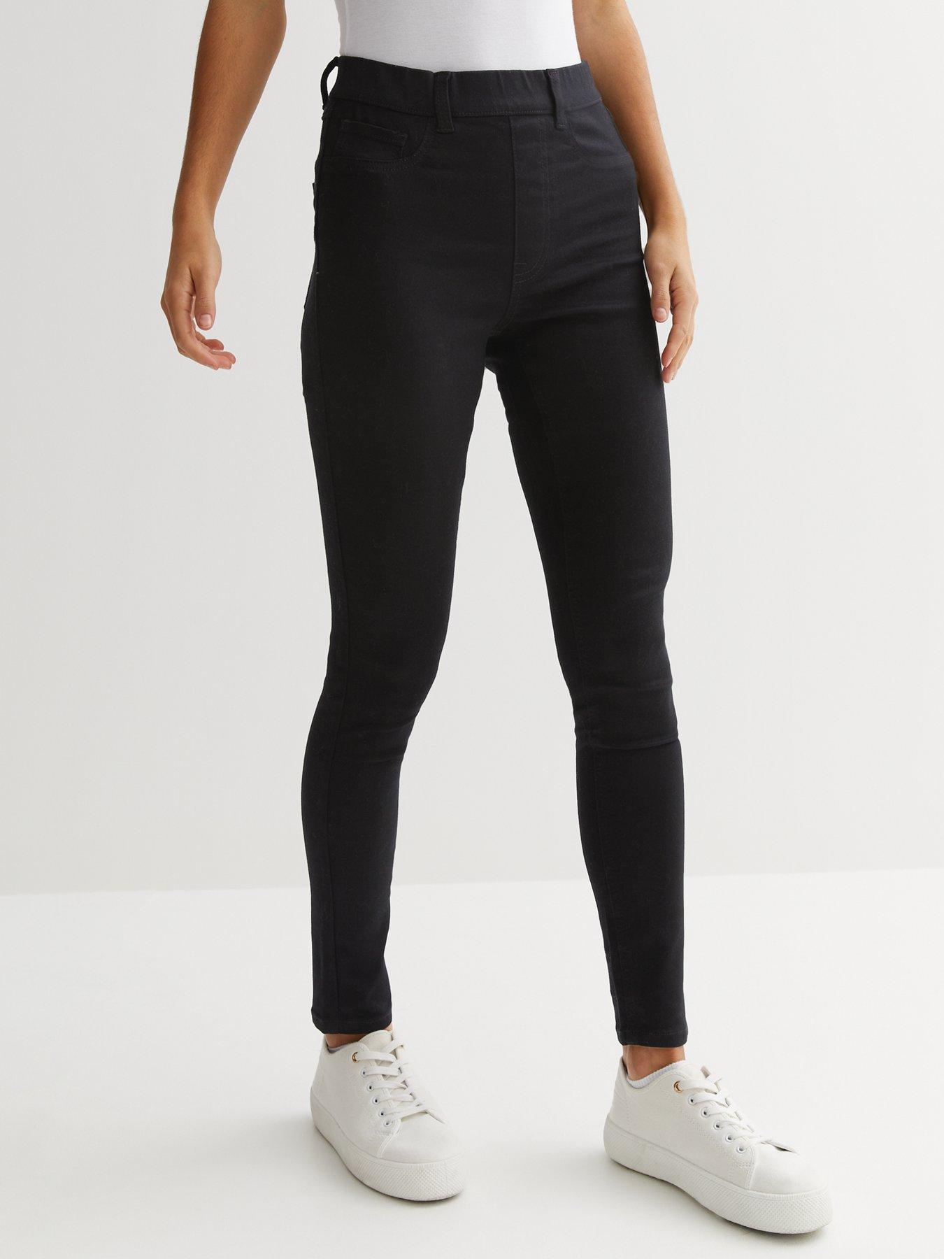 Navy Coated Leather-Look Mid Rise Lift & Shape Emilee Jeggings