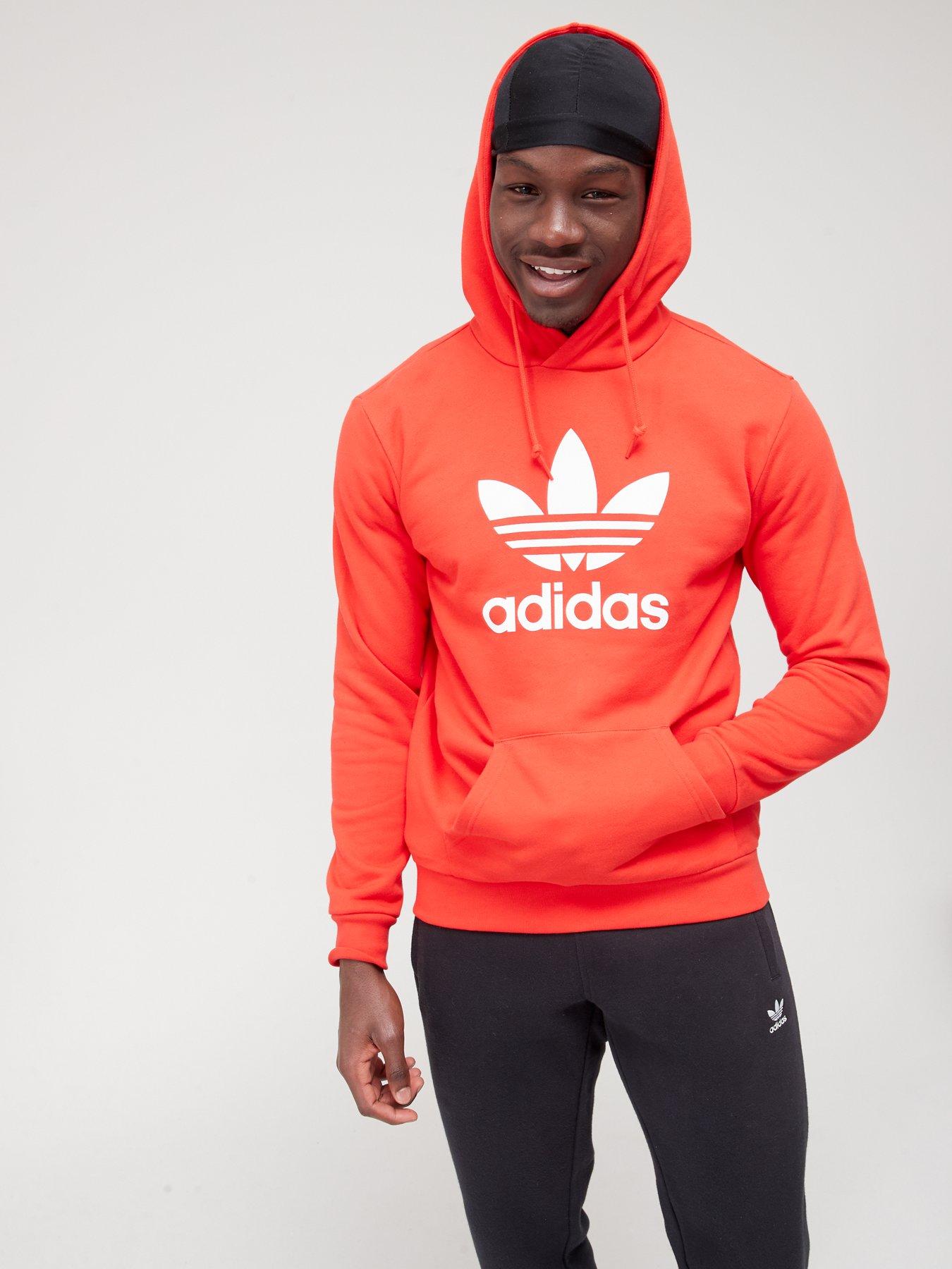 Adidas originals clearance trefoil hoodie red