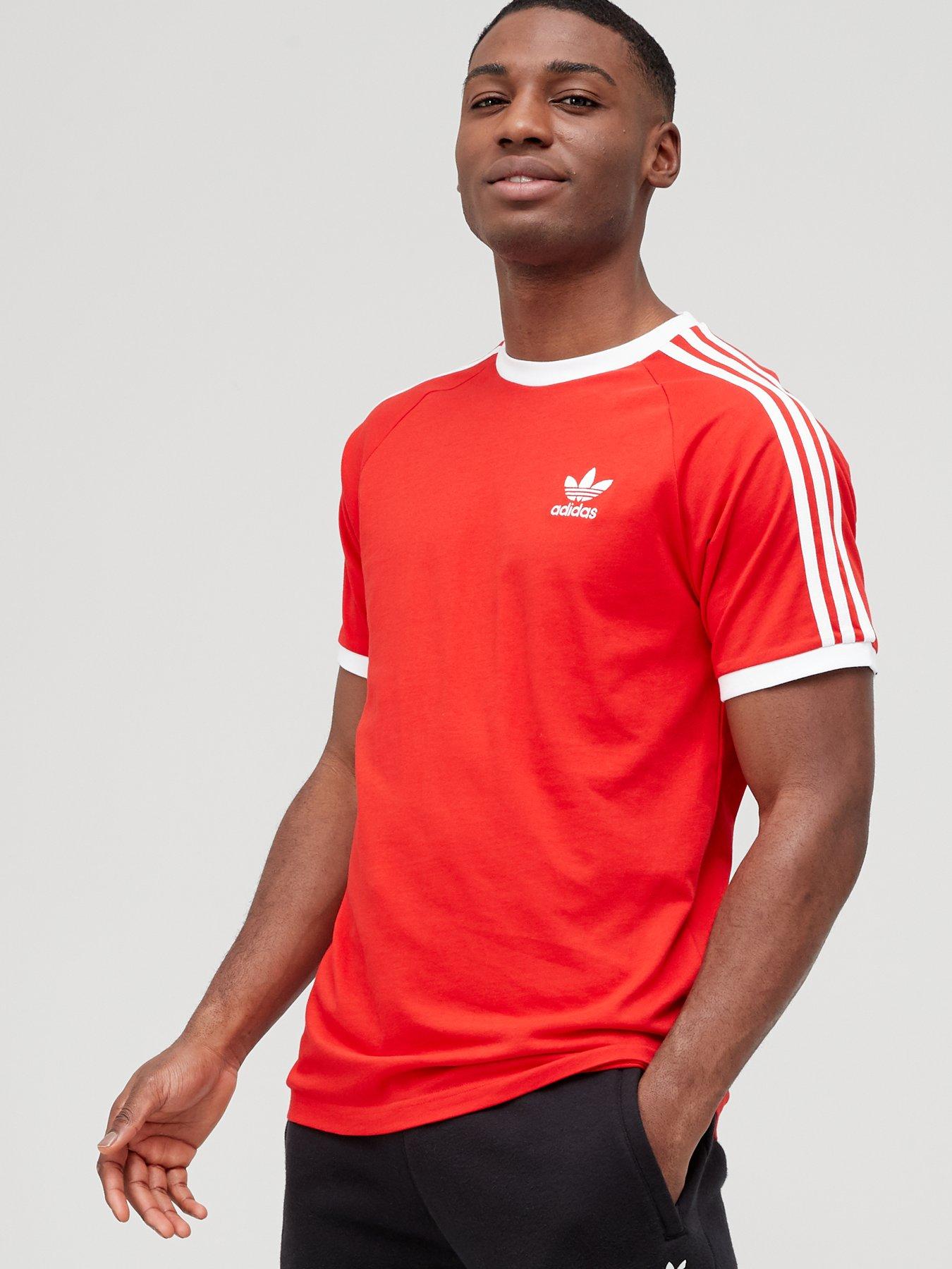 herhaling intern Snelkoppelingen adidas Originals 3 Stripe California T-Shirt - Red/White | Very Ireland