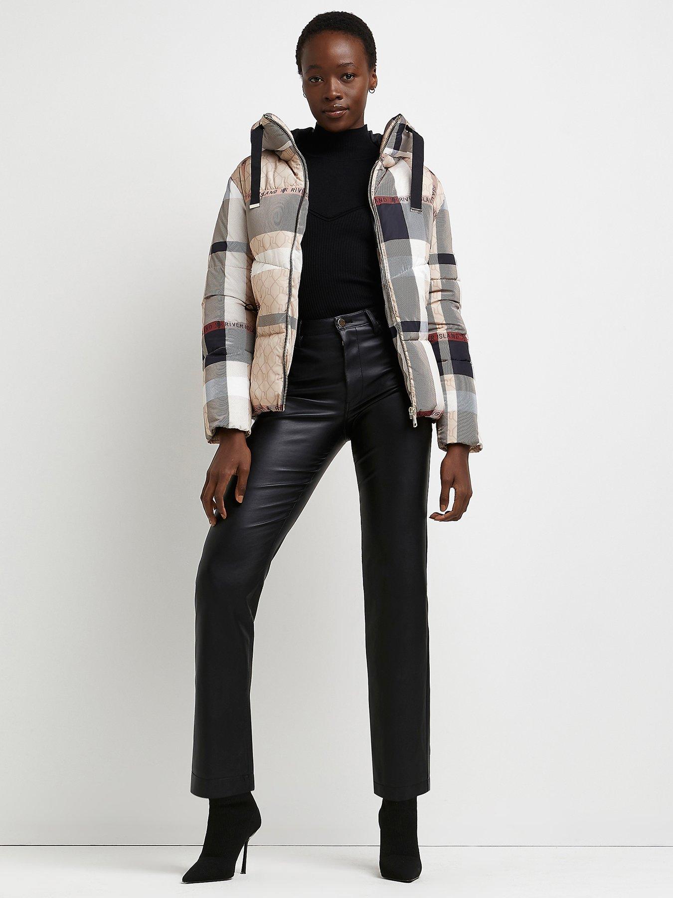 River island hot sale check coat