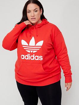 adidas-originals-trefoil-hoodie-plus-size-red