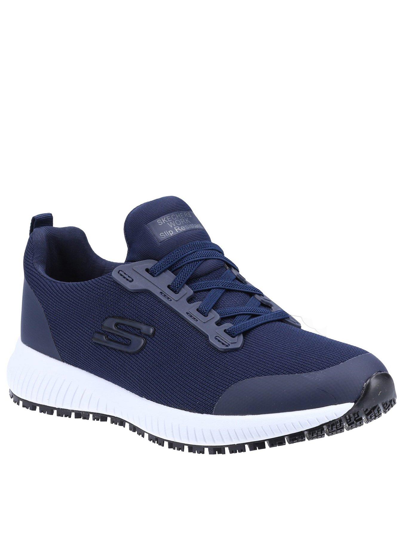 Image of Skechers Slip On Athletic Slip Resistant Workwear Trainers - Navy