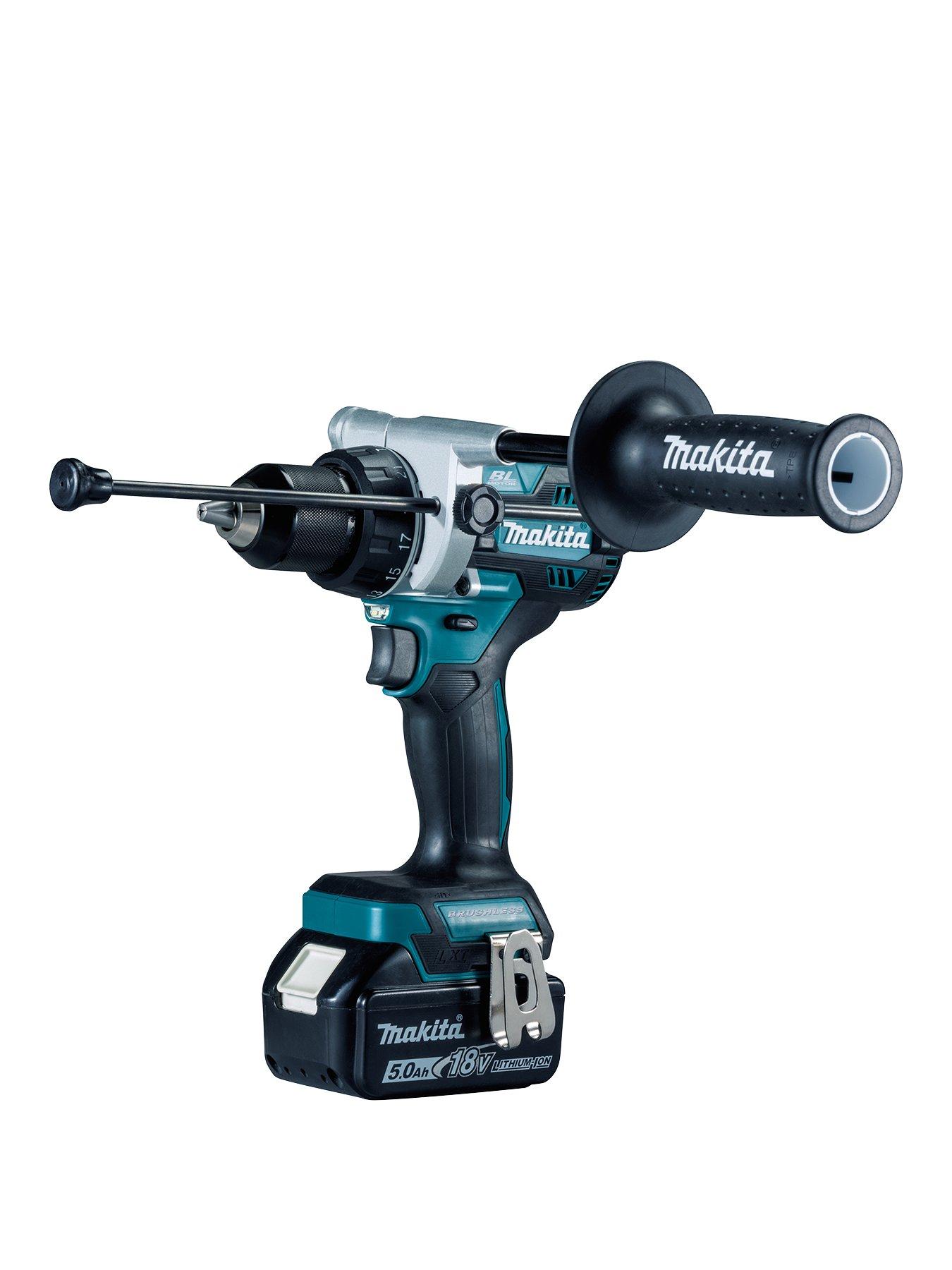 makita-18v-lxt-brushless-cordlessnbspcombi-drill-with-2x-5ah-batteries-fast-charger-amp-makpac-carry-casefront