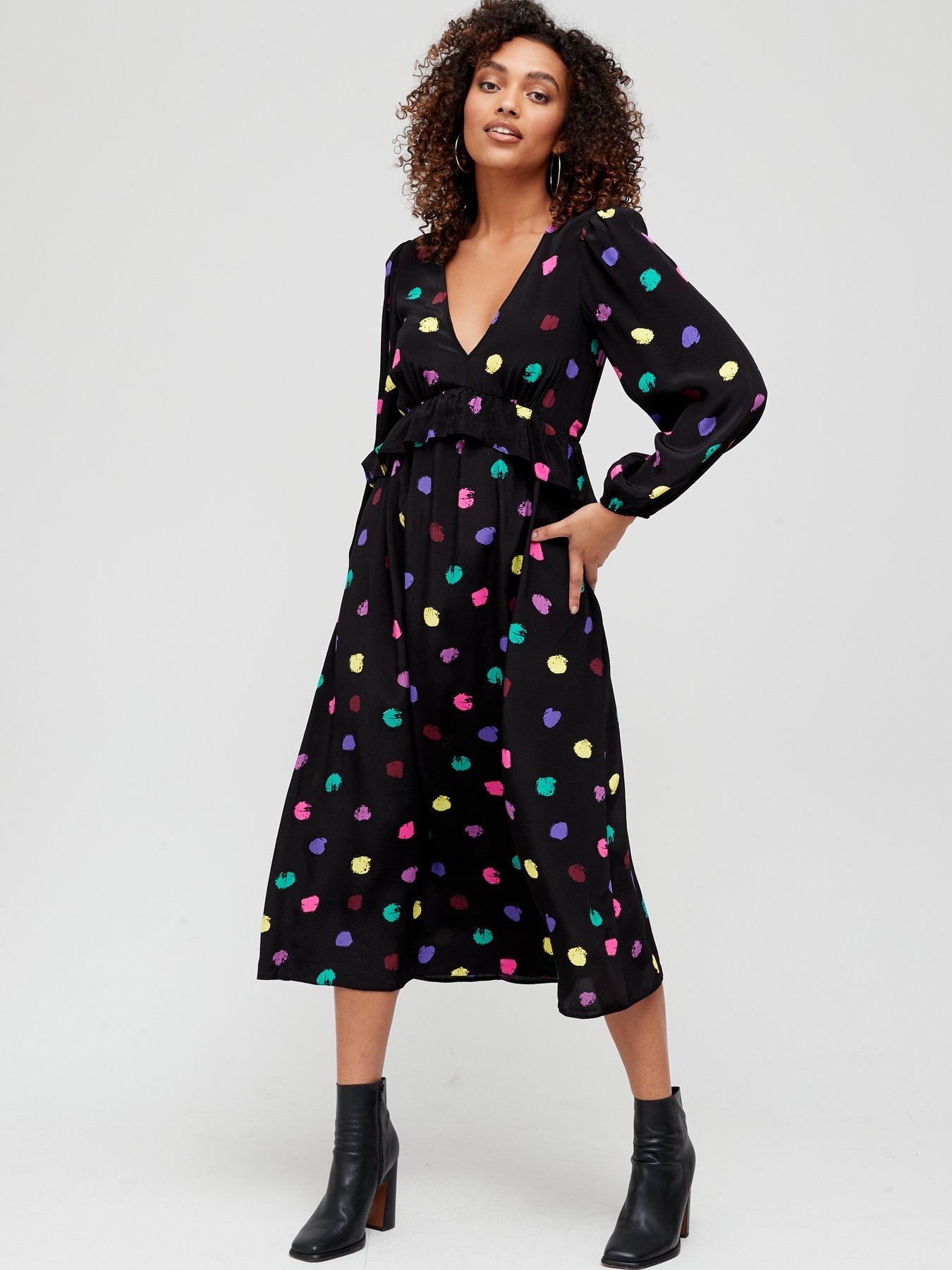 binky-x-very-ruffle-detail-printed-midi-dress-multi-spotoutfit
