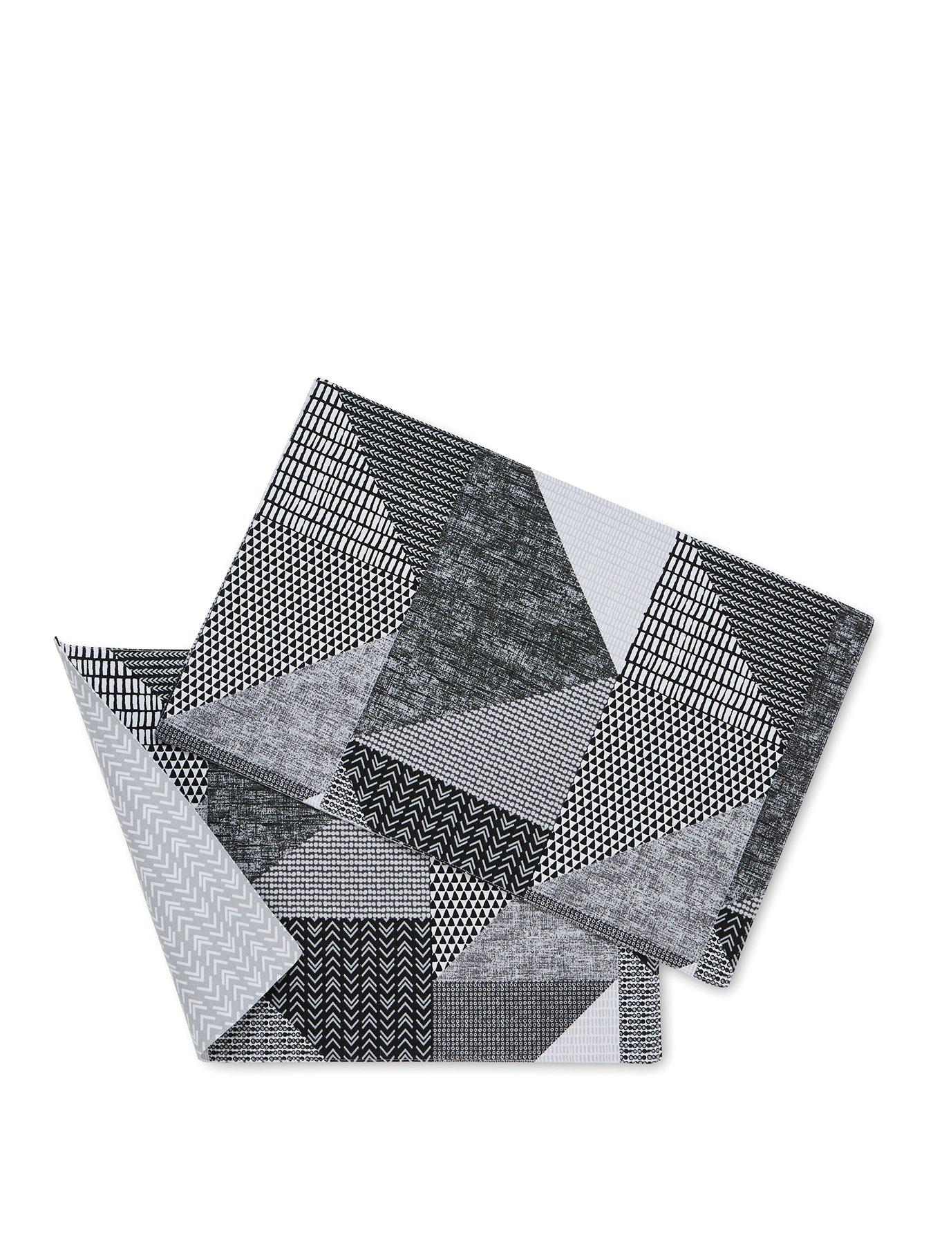 Catherine Lansfield Larrson Geo Set Of 2 Grey Placemats