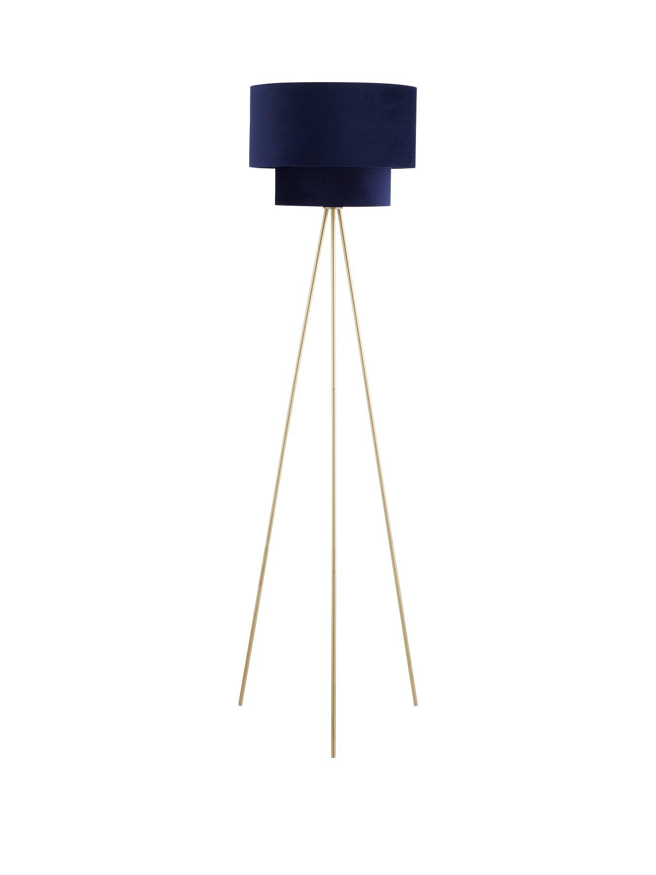 Image 1 of 5 of The Very Collection Tia Two Tiered Floor Lamp - Navy/Brass