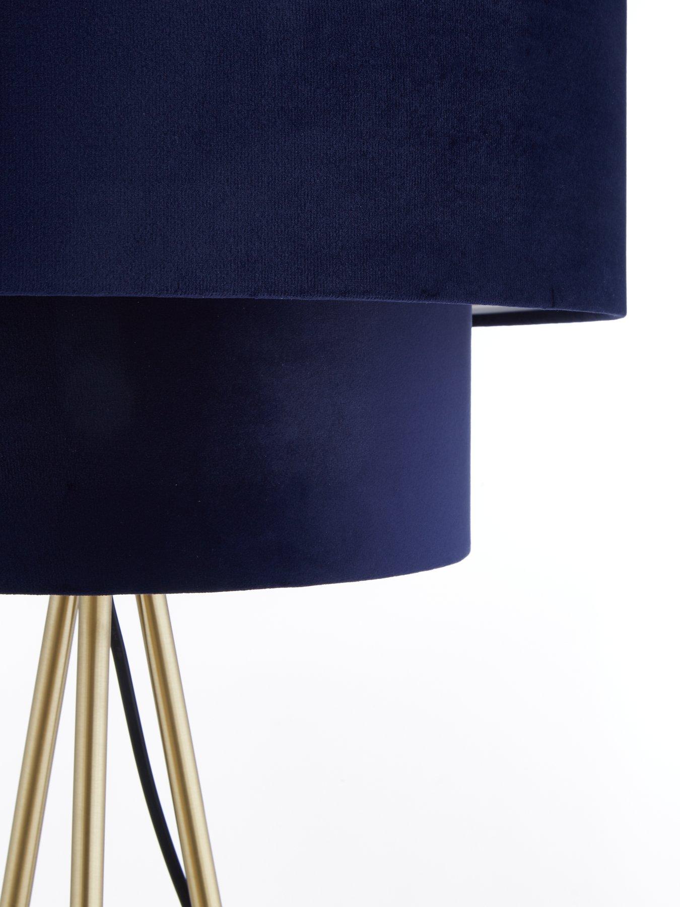 Image 3 of 5 of The Very Collection Tia Two Tiered Floor Lamp - Navy/Brass