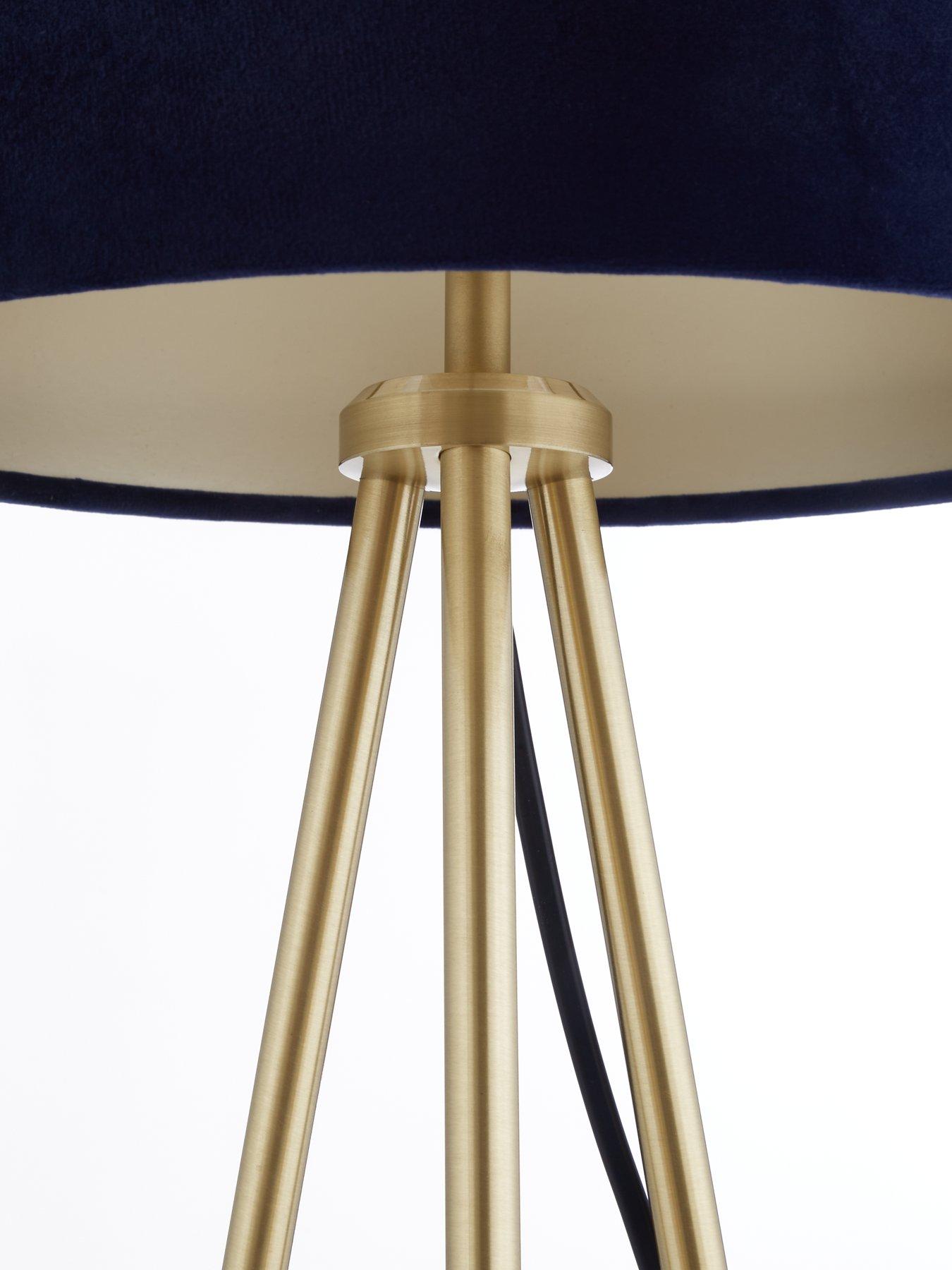 Image 4 of 5 of The Very Collection Tia Two Tiered Floor Lamp - Navy/Brass