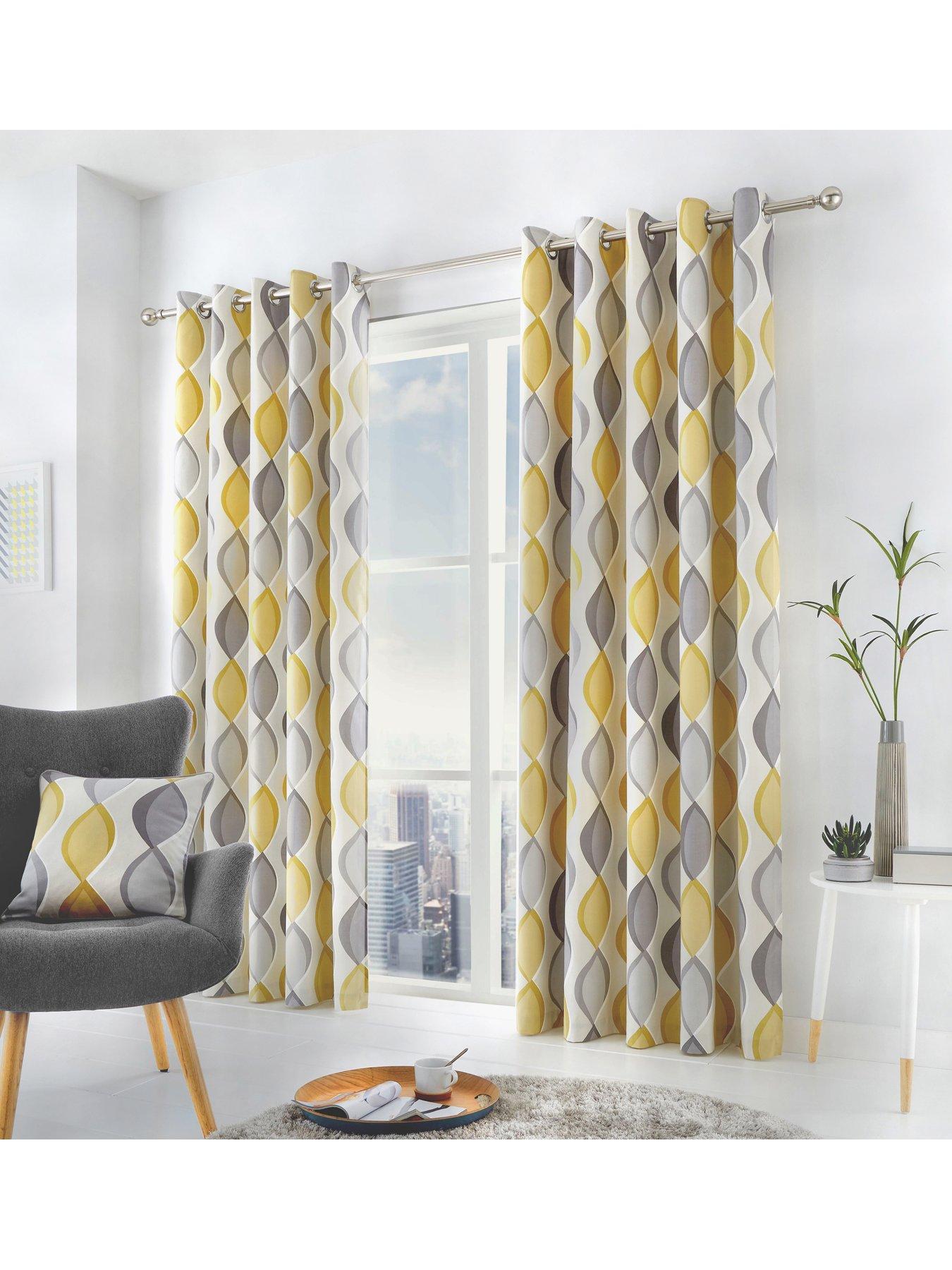 Fusion Lennox Lined Eyelet Curtains 46x54