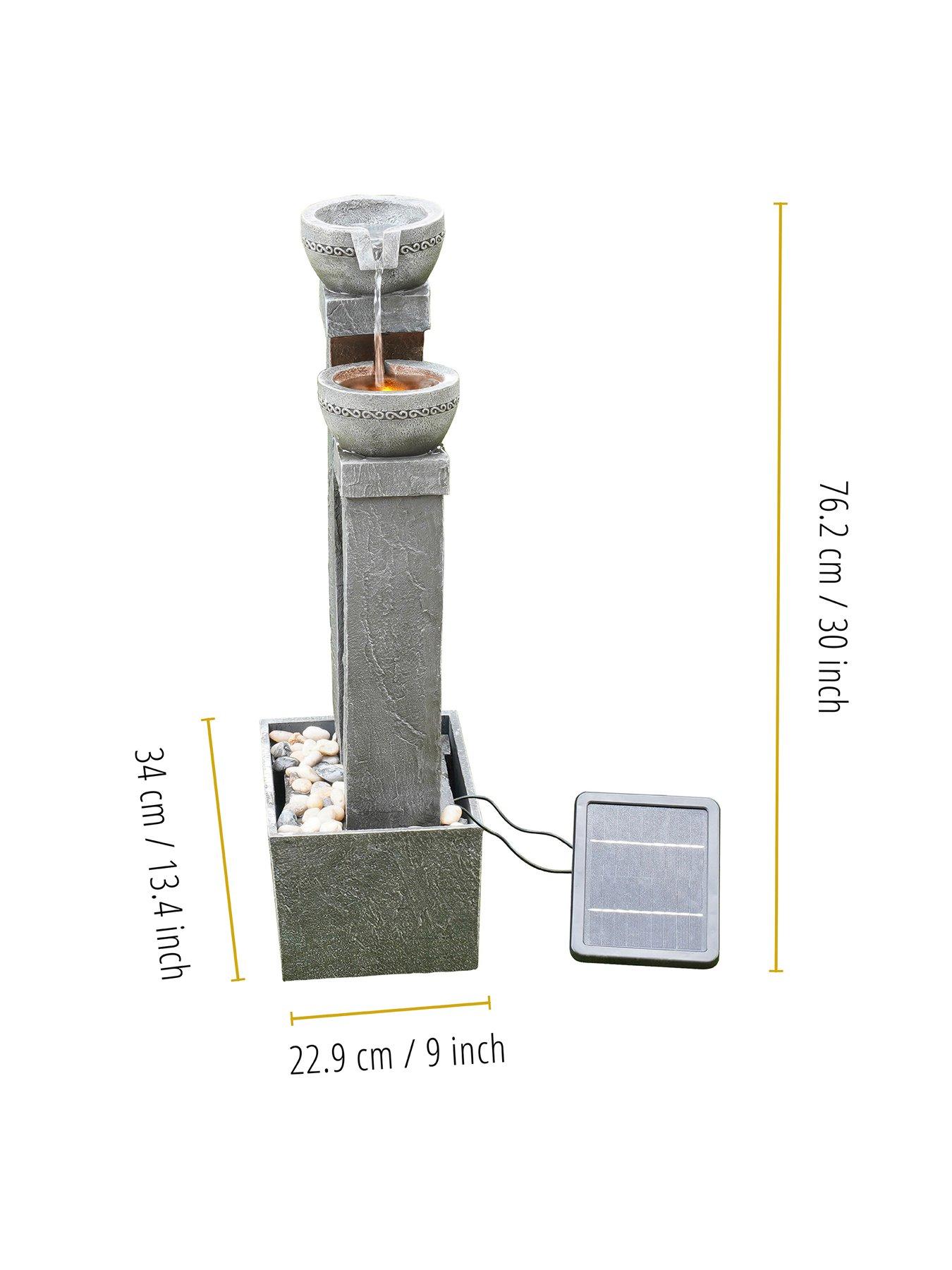 teamson-home-solar-power-water-fountain-garden-slate-grey-ornamentstillFront