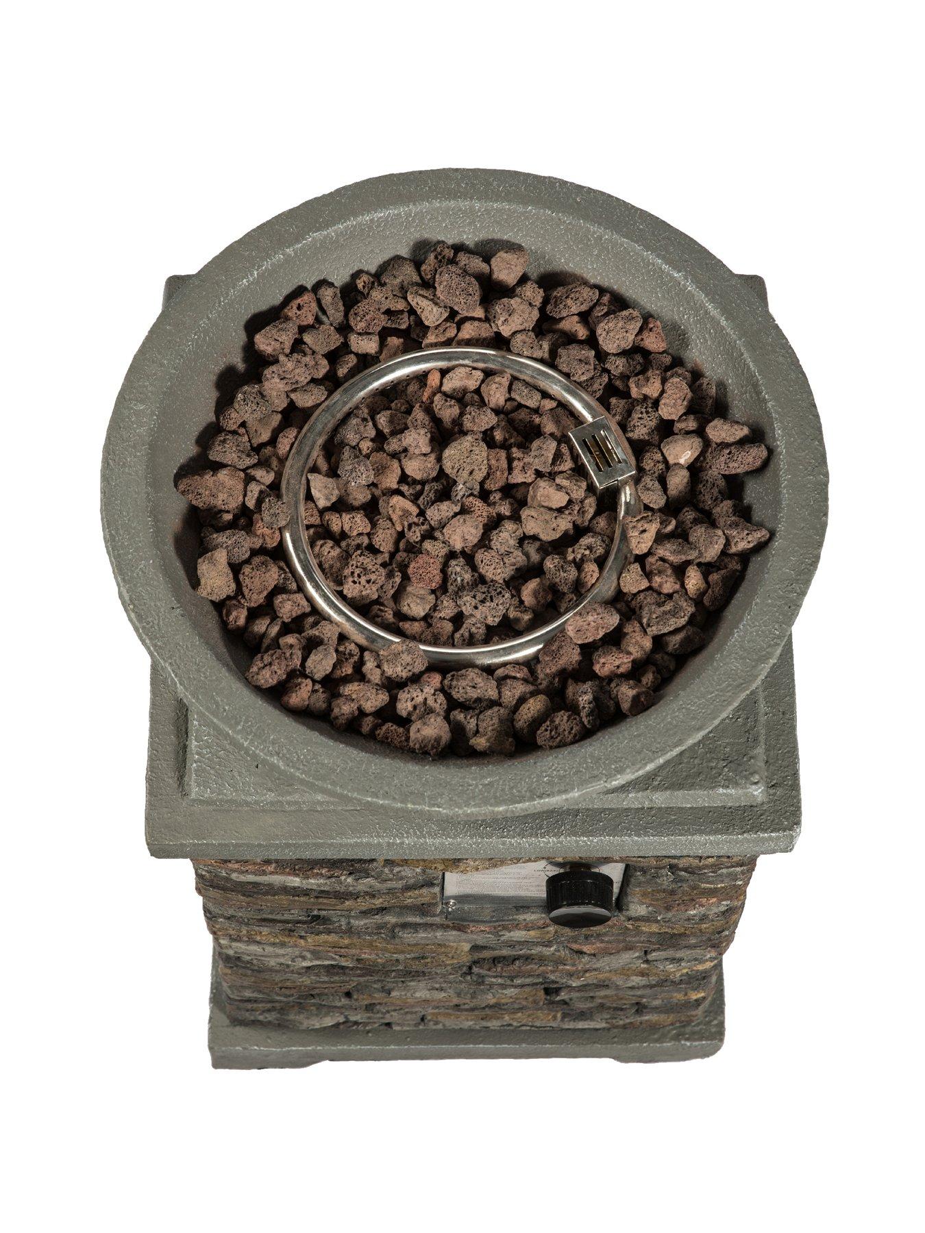 Image 4 of 7 of Teamson Home Gas Fire Pit Stone with Lava Rock
