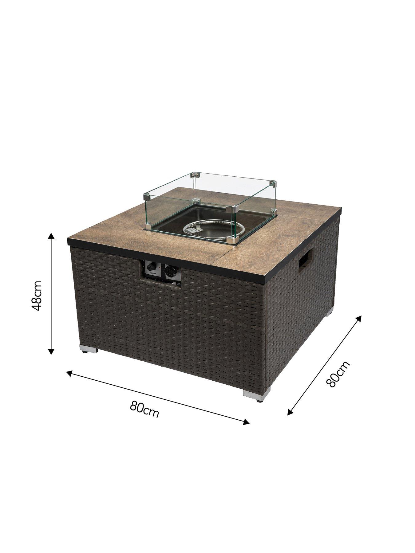 Image 2 of 7 of Teamson Home Peaktop Firepit Outdoor Gas Fire Pit Steel With Lava Rock & Cover