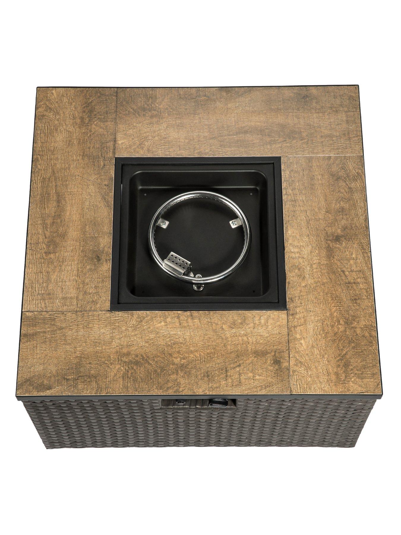 Image 5 of 7 of Teamson Home Peaktop Firepit Outdoor Gas Fire Pit Steel With Lava Rock & Cover