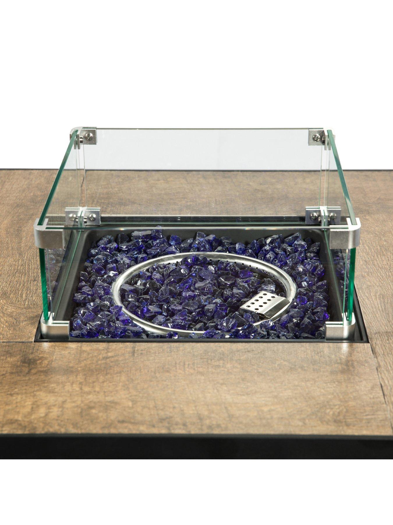Image 6 of 7 of Teamson Home Peaktop Firepit Outdoor Gas Fire Pit Steel With Lava Rock & Cover