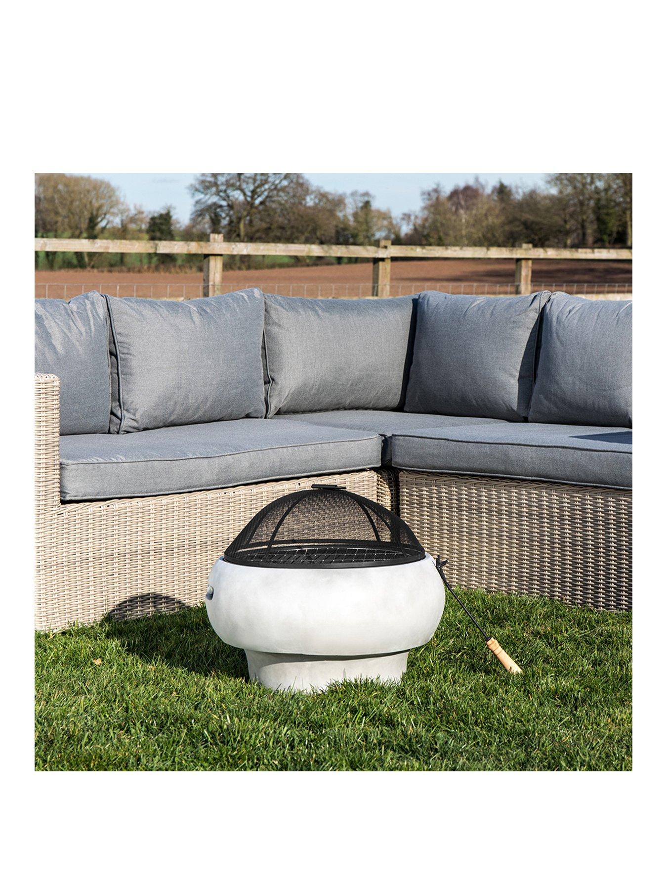 Image 1 of 7 of Teamson Home Wood Burning Fire Pit For Logs - Concrete Style