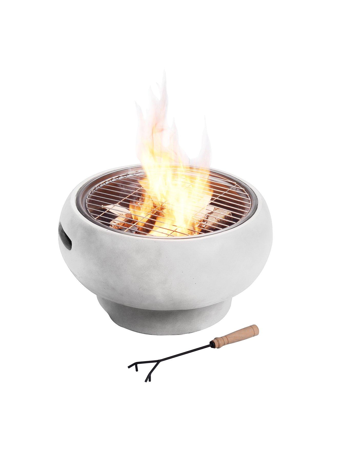 Image 3 of 7 of Teamson Home Wood Burning Fire Pit For Logs - Concrete Style