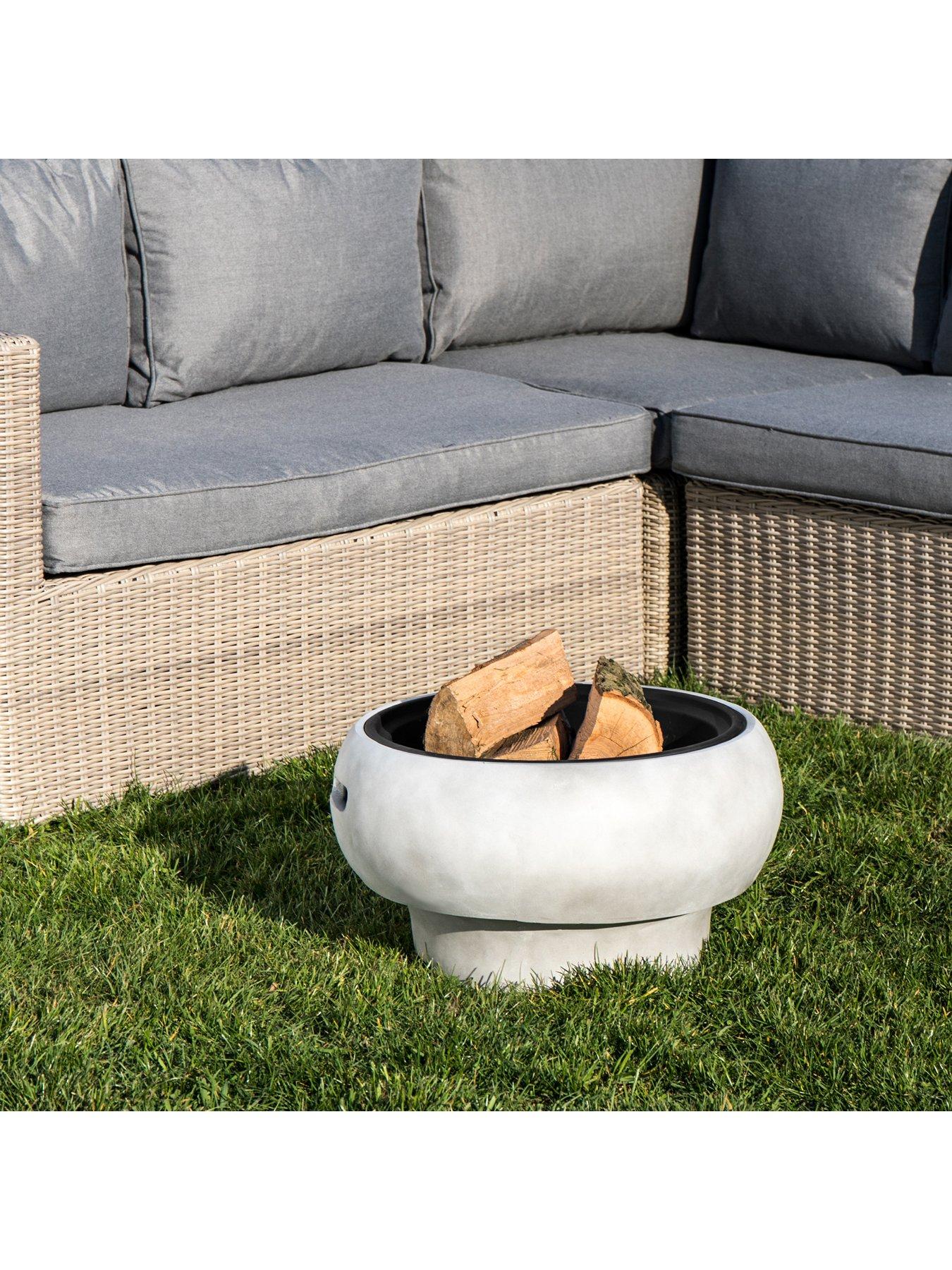 Image 6 of 7 of Teamson Home Wood Burning Fire Pit For Logs - Concrete Style