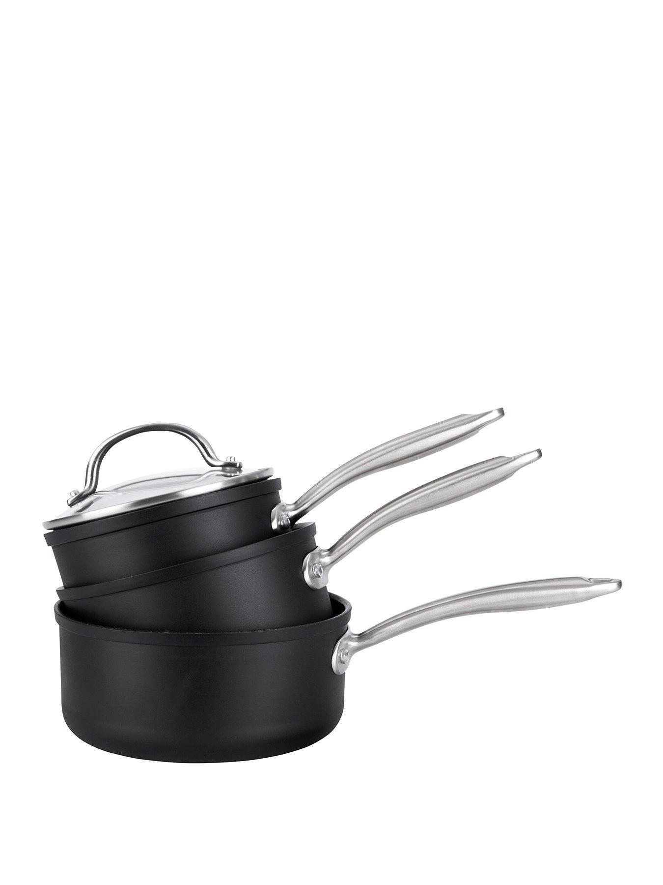undefined Scratch Guard Aluminium Non-stick Induction 3 Piece Saucepan Set with Lids