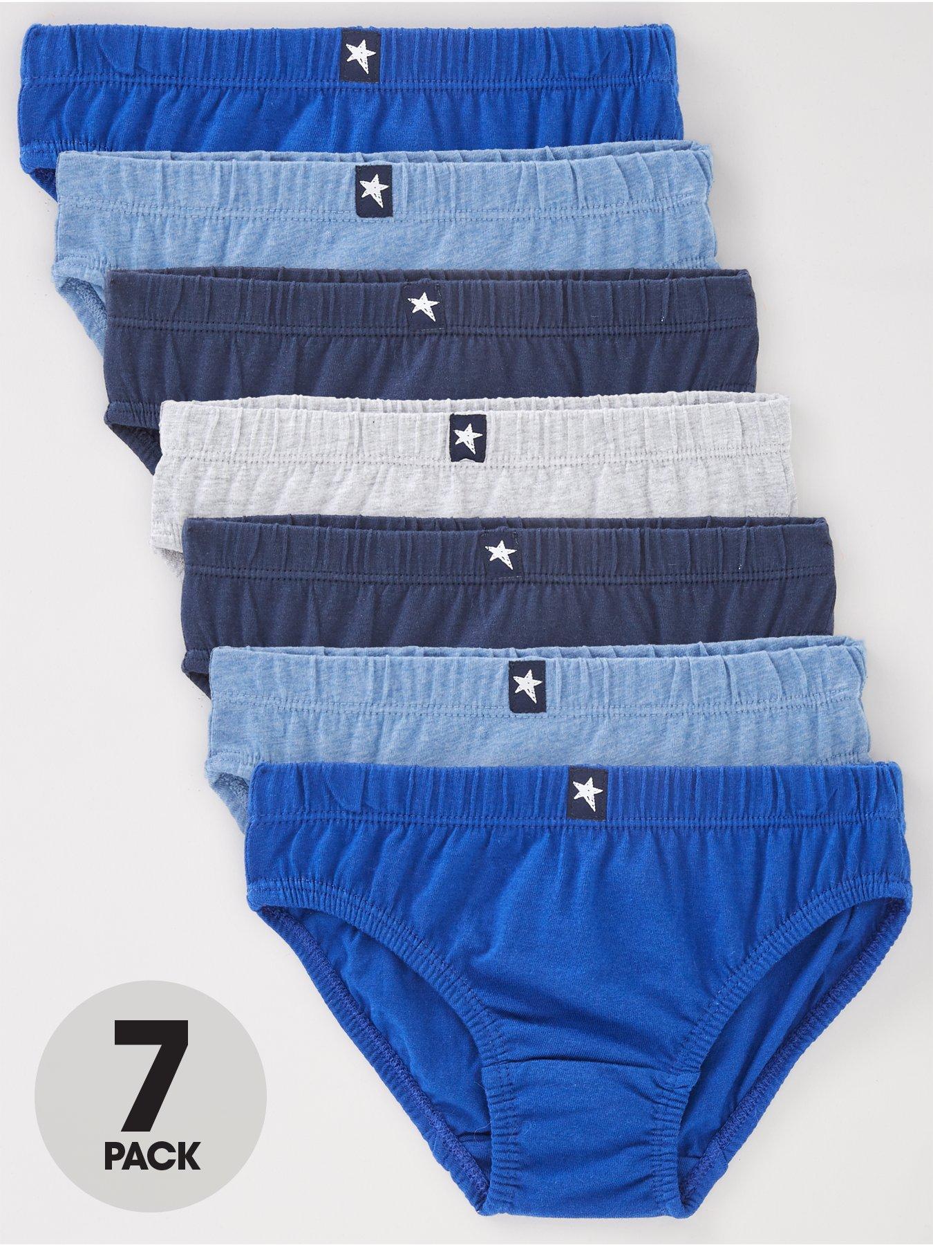 Image 1 of 3 of The Very Collection Boys 7 Pack Cotton-Rich Stretch Basic Briefs - Blue Multi