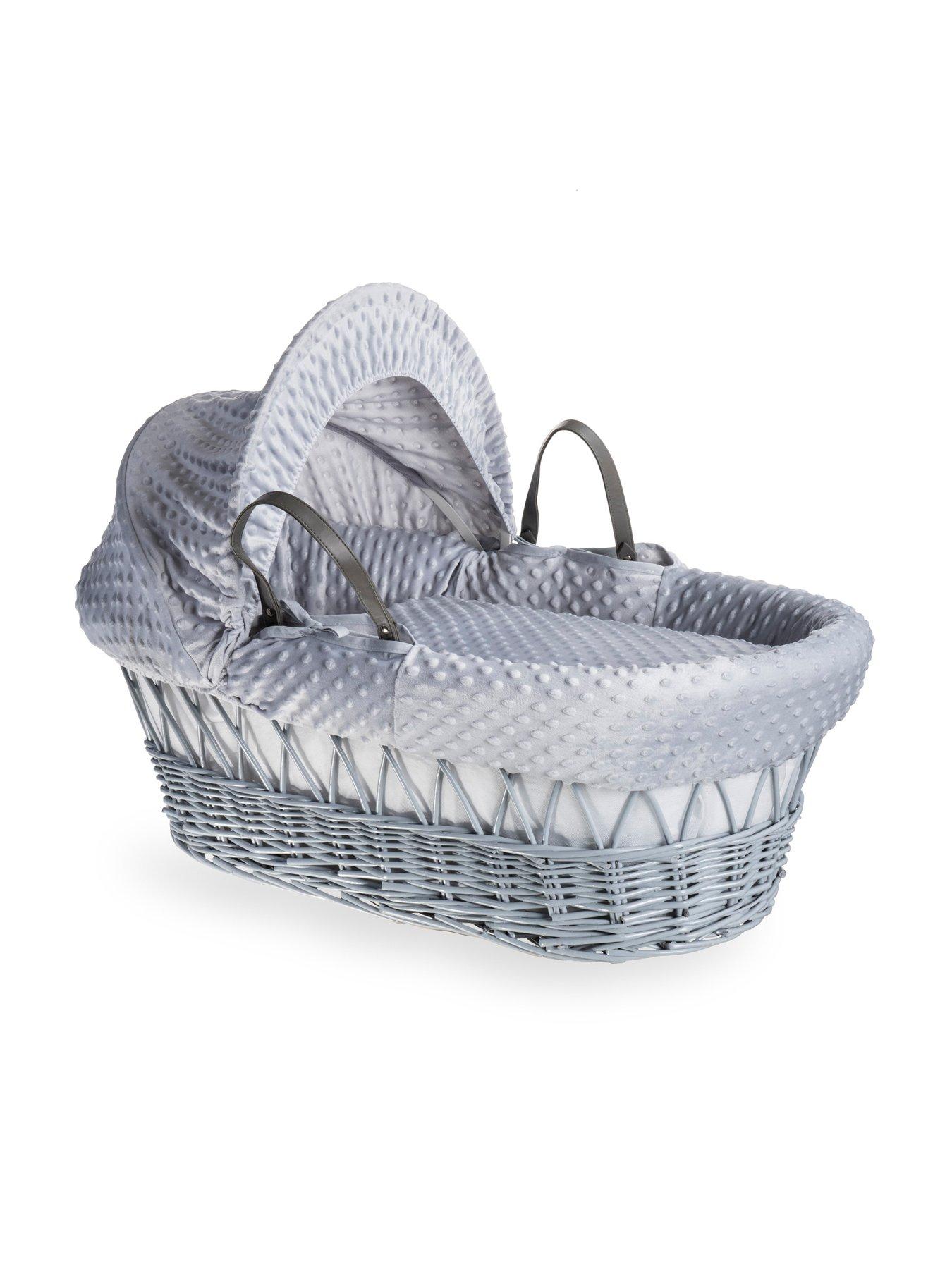 clair-de-lune-dimple-grey-wicker-moses-basket-amp-deluxe-rocking-stand-greyoutfit