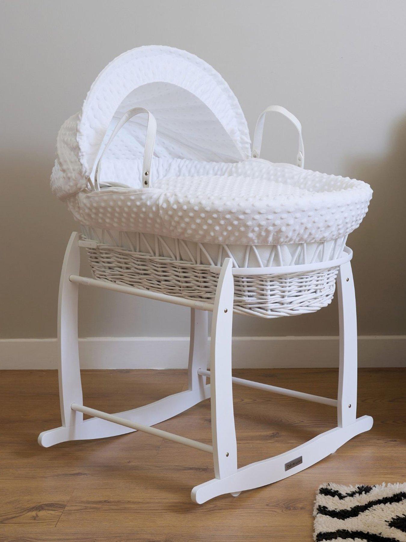 Dimple grey wicker moses basket hotsell