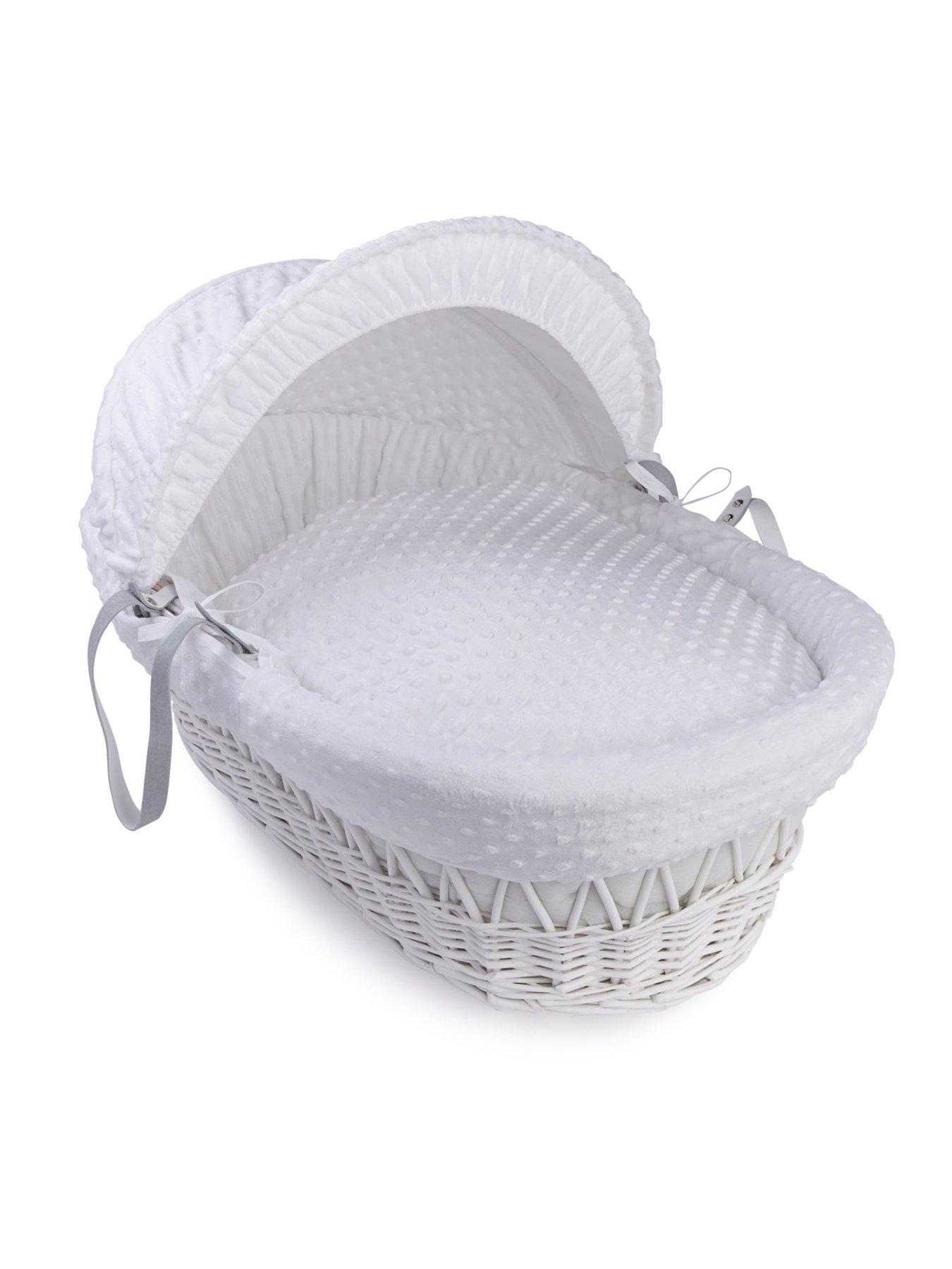 clair-de-lune-dimple-white-wicker-moses-basket-amp-deluxe-rocking-stand-whiteoutfit