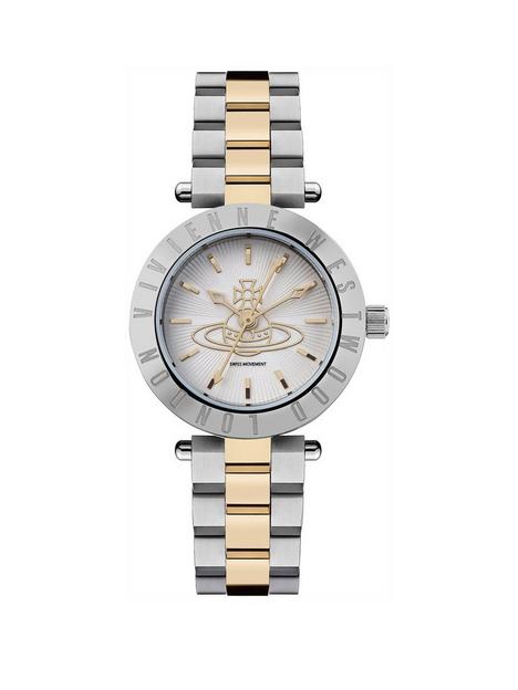 vivienne-westwood-ladiesnbspwestbourne-orbnbspquartz-watch-with-silver-dial-amp-two-tone-stainless-steel-bracelet
