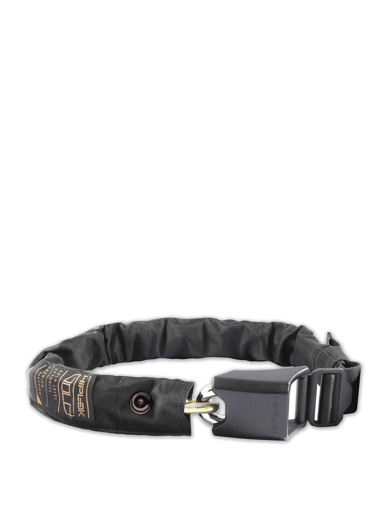 Hiplok Gold Wearable Cycle Chain Lock 10mm X 85cm - Waist 24-44 Inches (Gold Sold Secure) Black