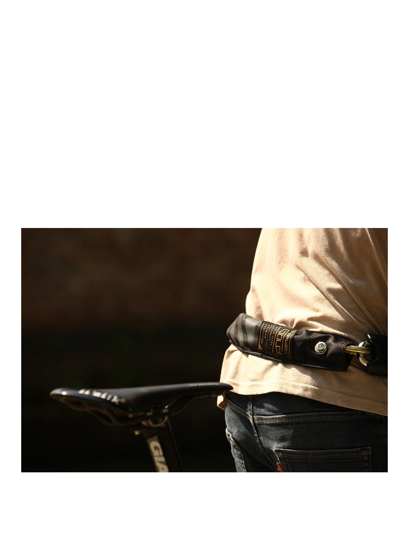 Image 2 of 3 of Hiplok Gold Wearable Cycle Chain Lock 10mm X 85cm - Waist 24-44 Inches (Gold Sold Secure) Black