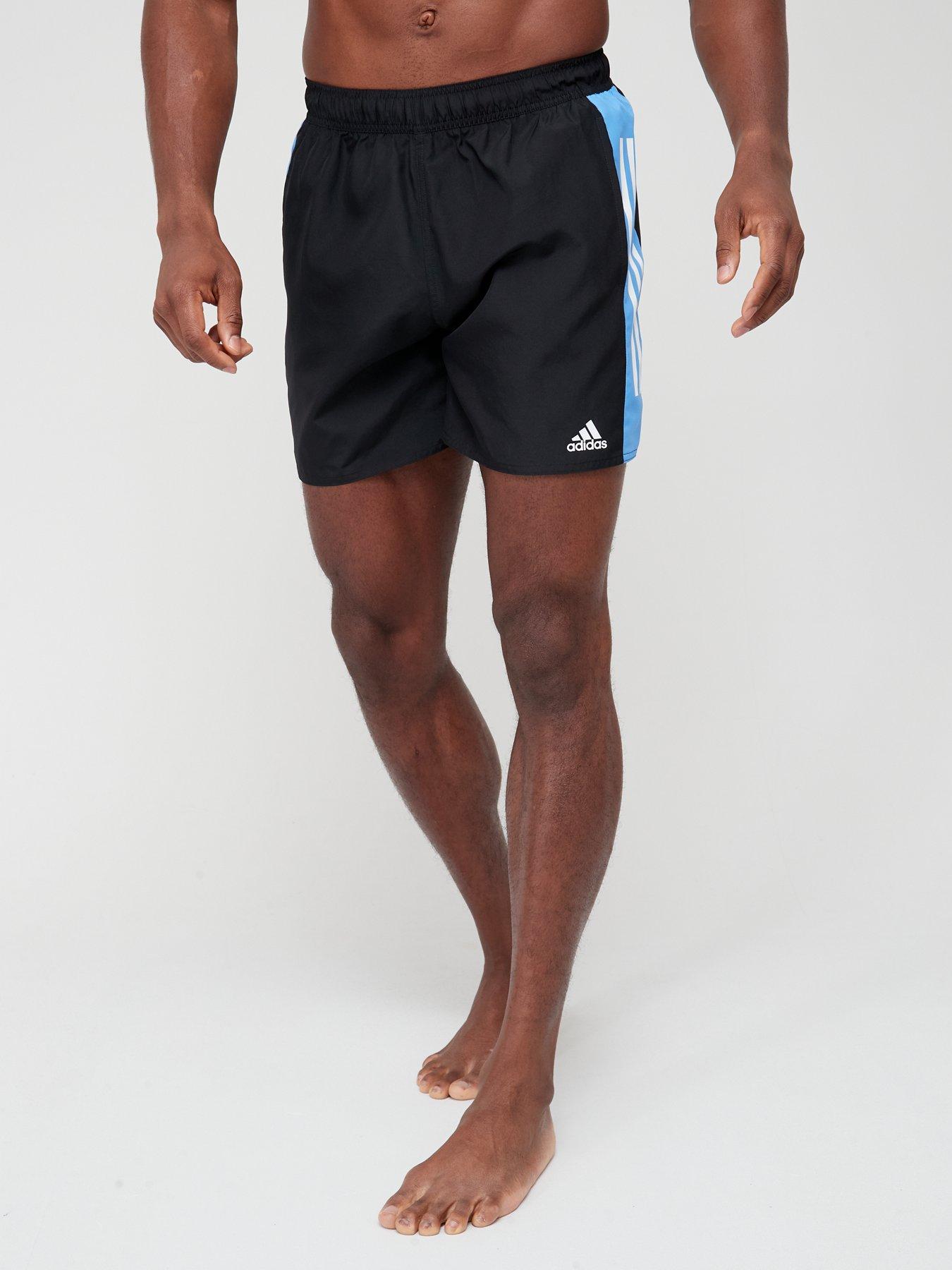 Adidas 3 stripe store swim shorts mens