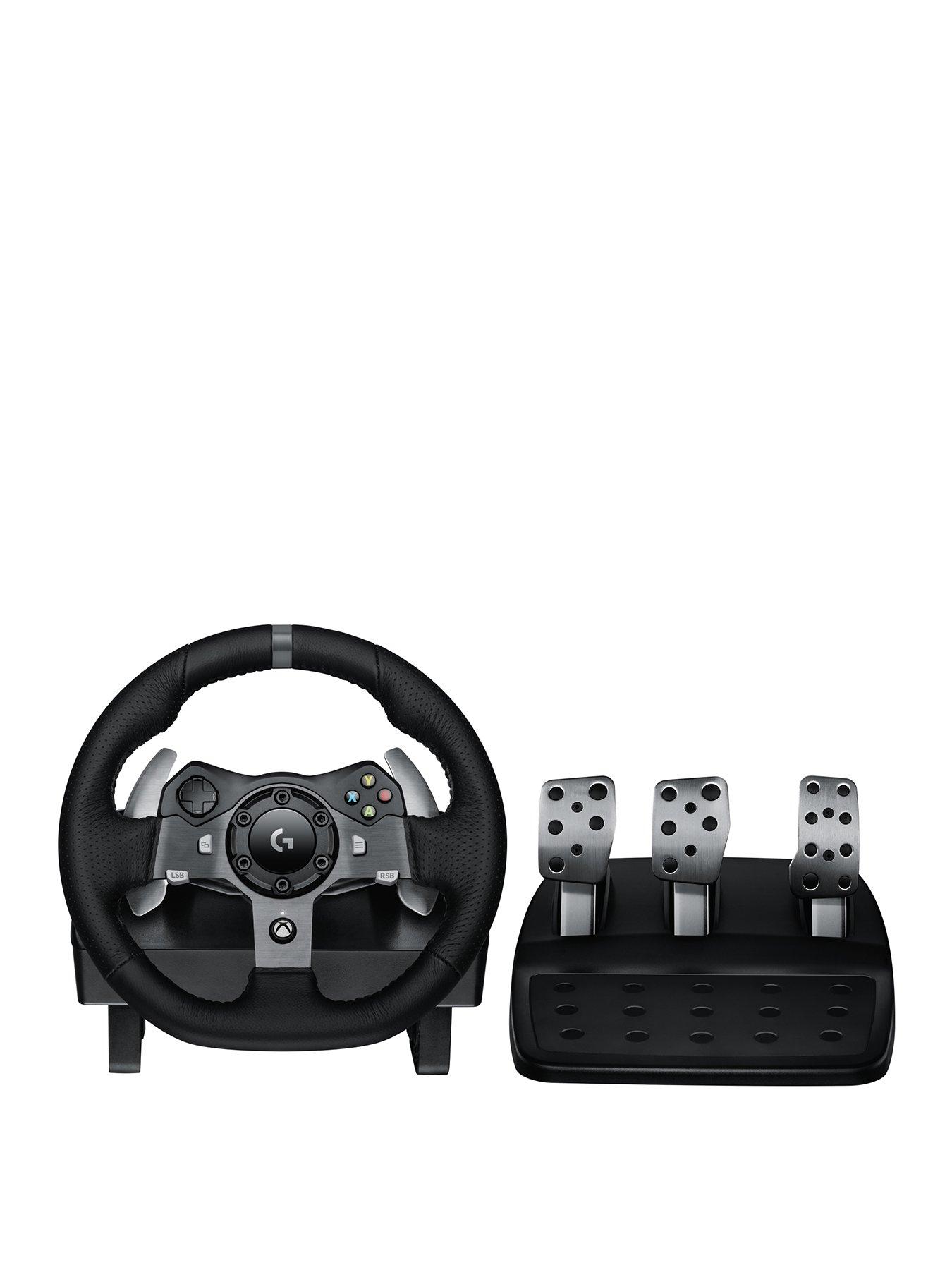 Logitech G Logitech G923 Racing Wheel and Pedals, TRUEFORCE Force Feedback,  Real Leather Driving Force Shifter - Xbox X|S, Xbox One, PC, Mac - Black