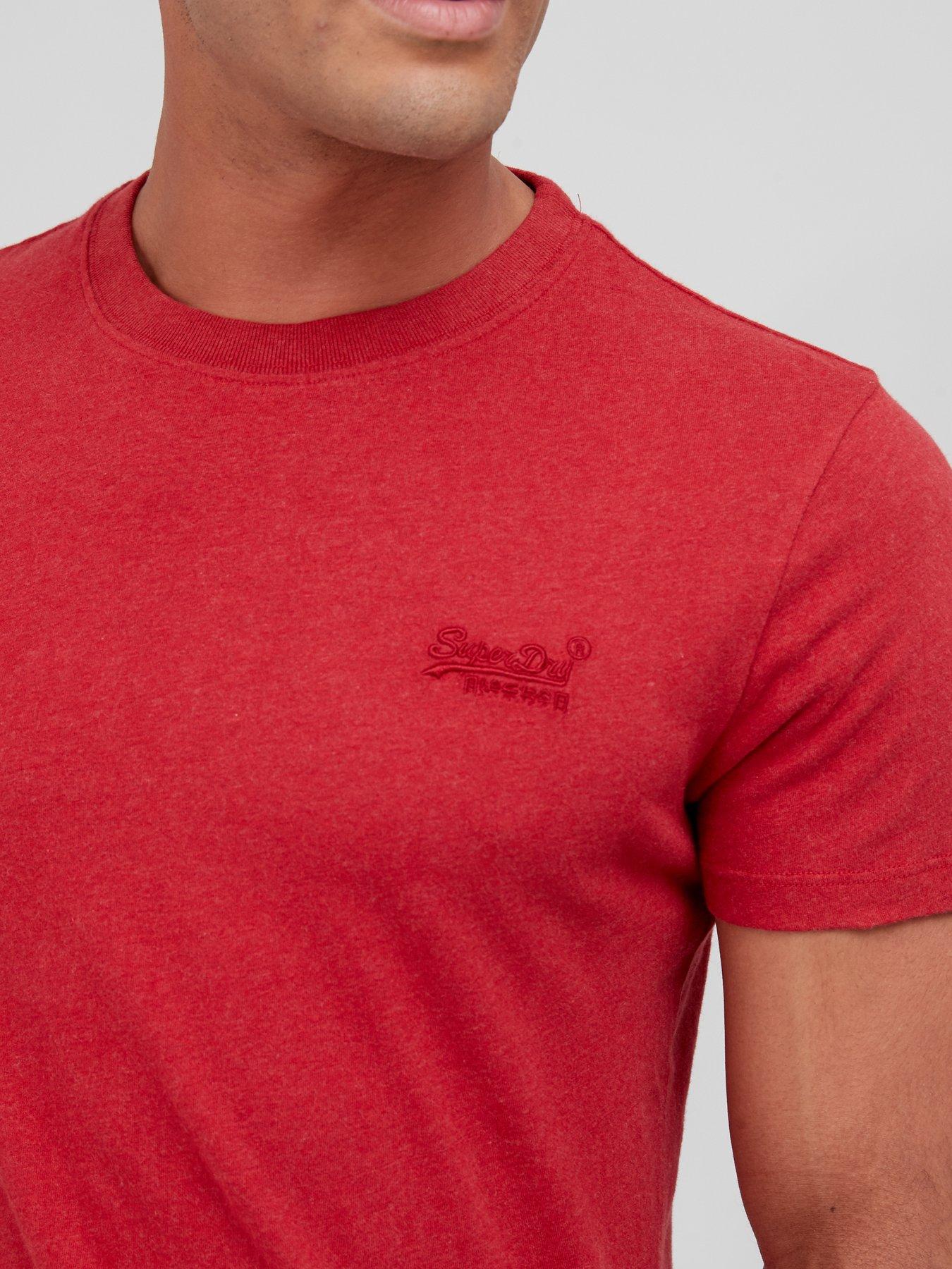 Superdry Vintage Logo Embroidered T-Shirt - Red Marl