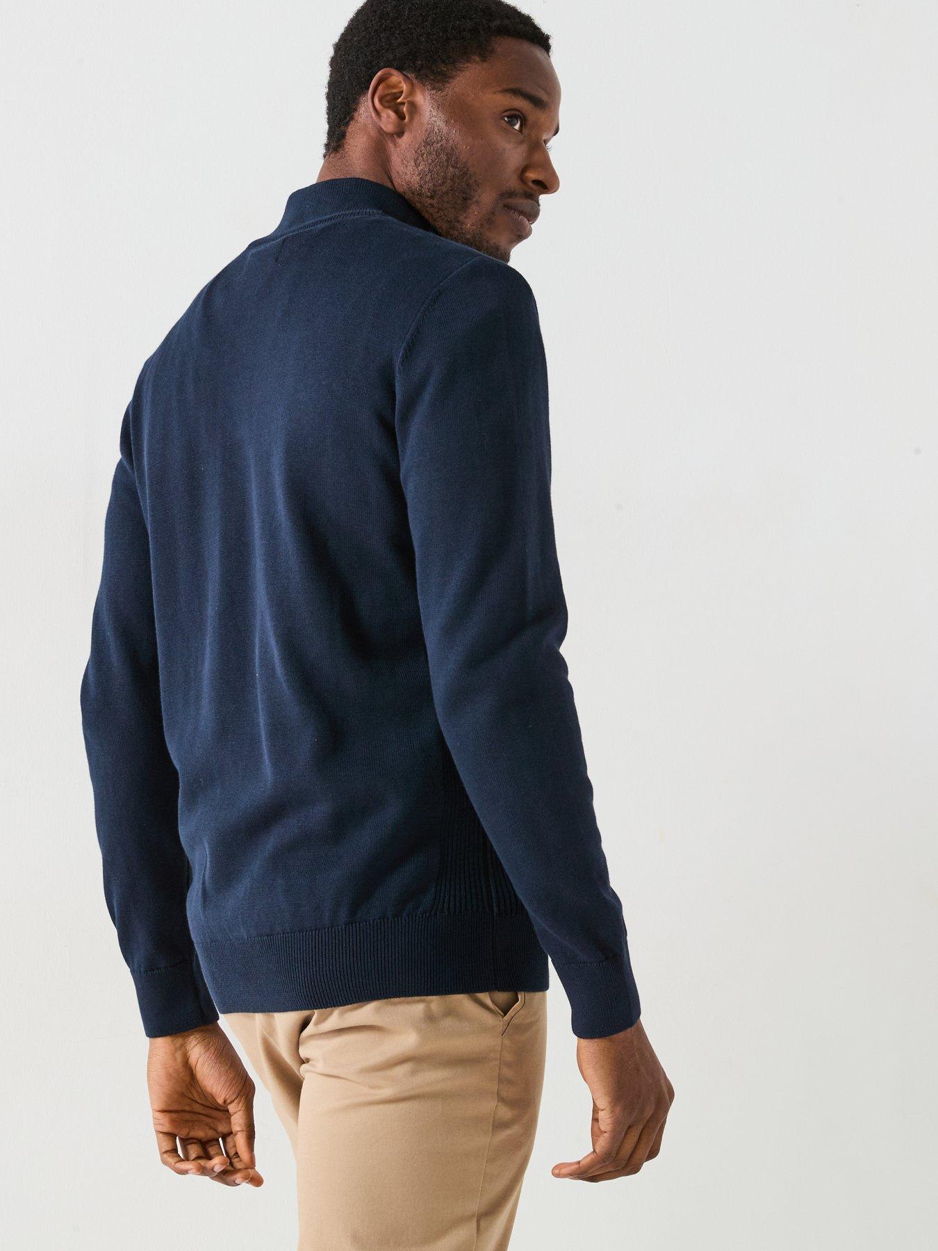 Image 2 of 6 of Barbour Barbour Cotton Half Zip Knitted Jumper - Navy