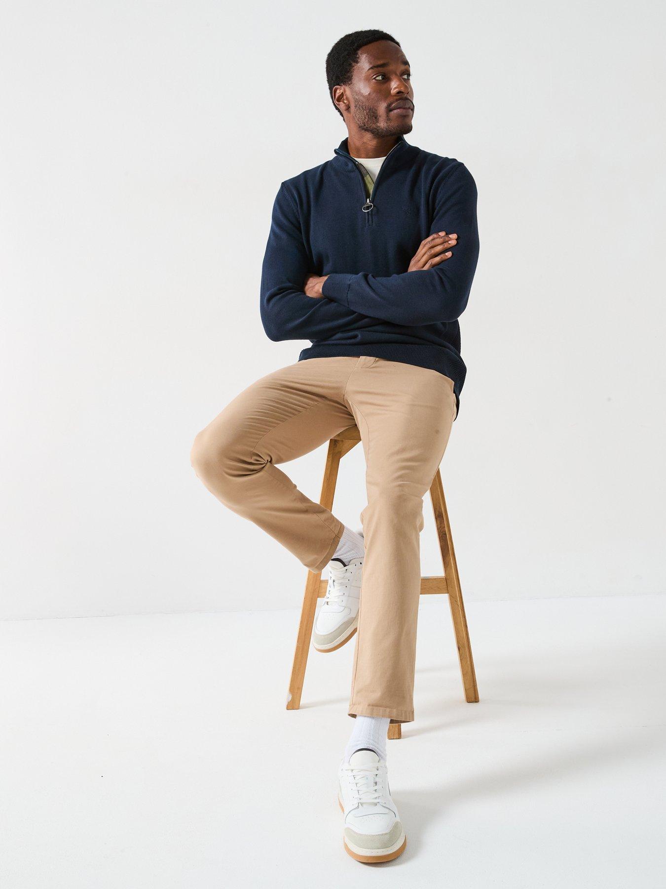 Image 3 of 6 of Barbour Barbour Cotton Half Zip Knitted Jumper - Navy
