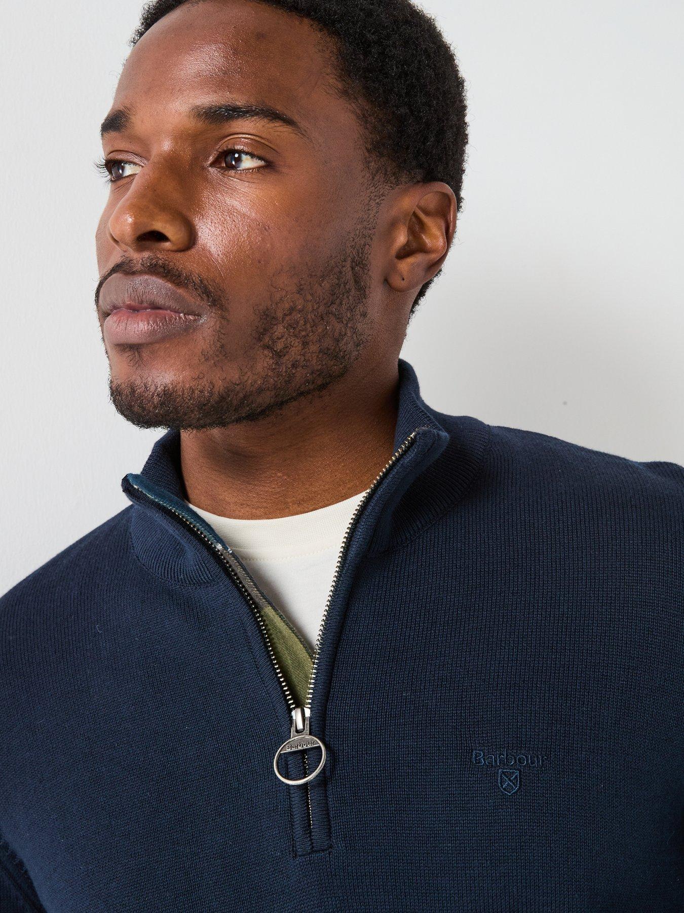 Image 4 of 6 of Barbour Barbour Cotton Half Zip Knitted Jumper - Navy