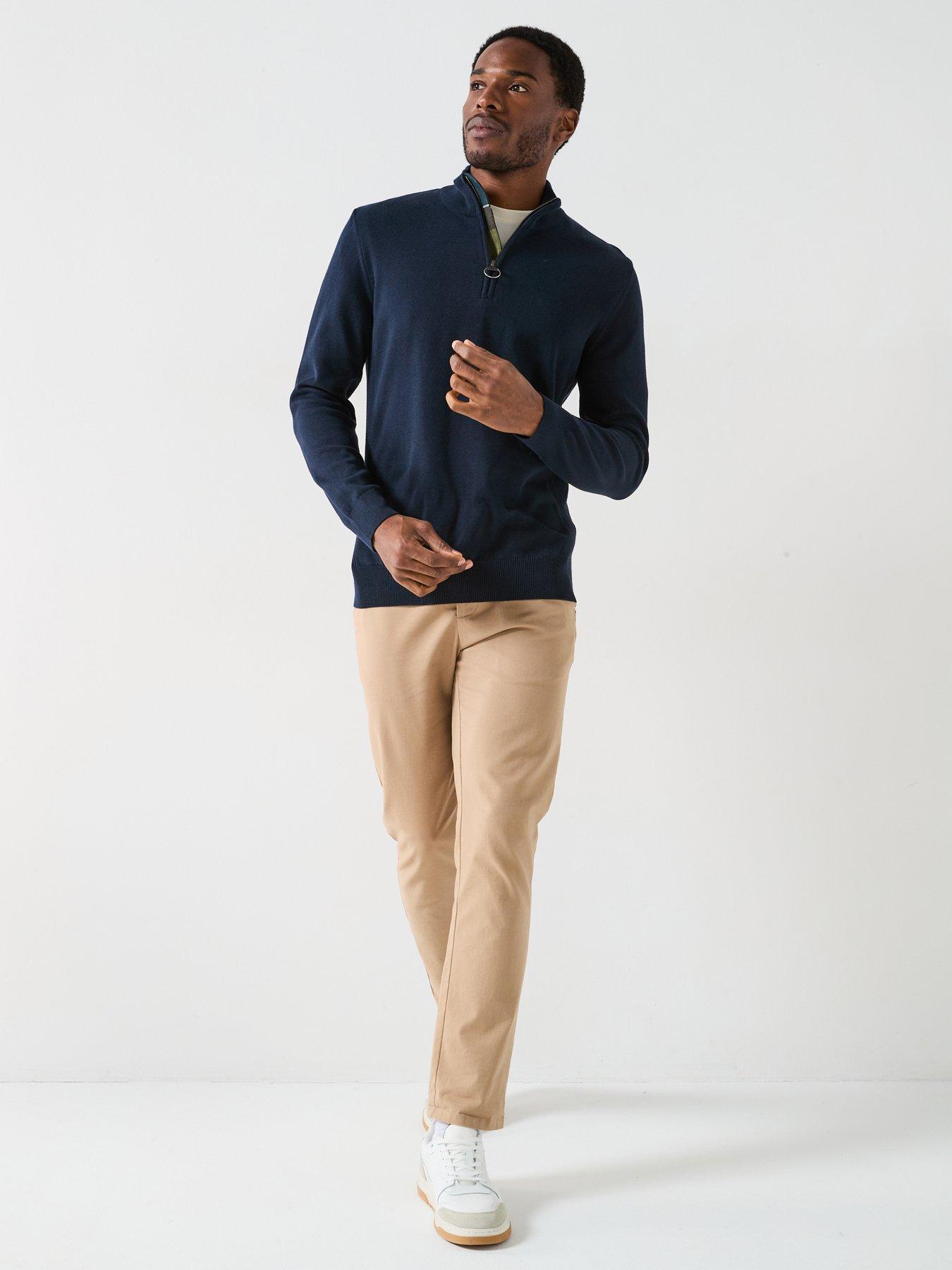 Image 5 of 6 of Barbour Barbour Cotton Half Zip Knitted Jumper - Navy